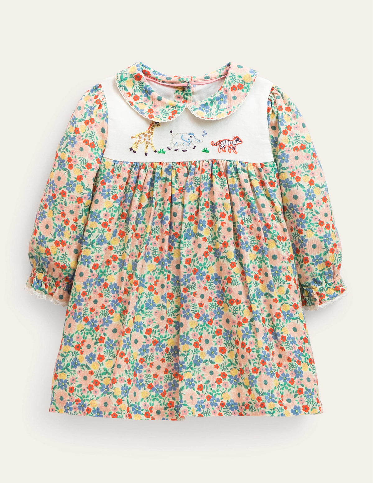 Embroidered Collared Dress-Vanilla Pod Floral - Image 1