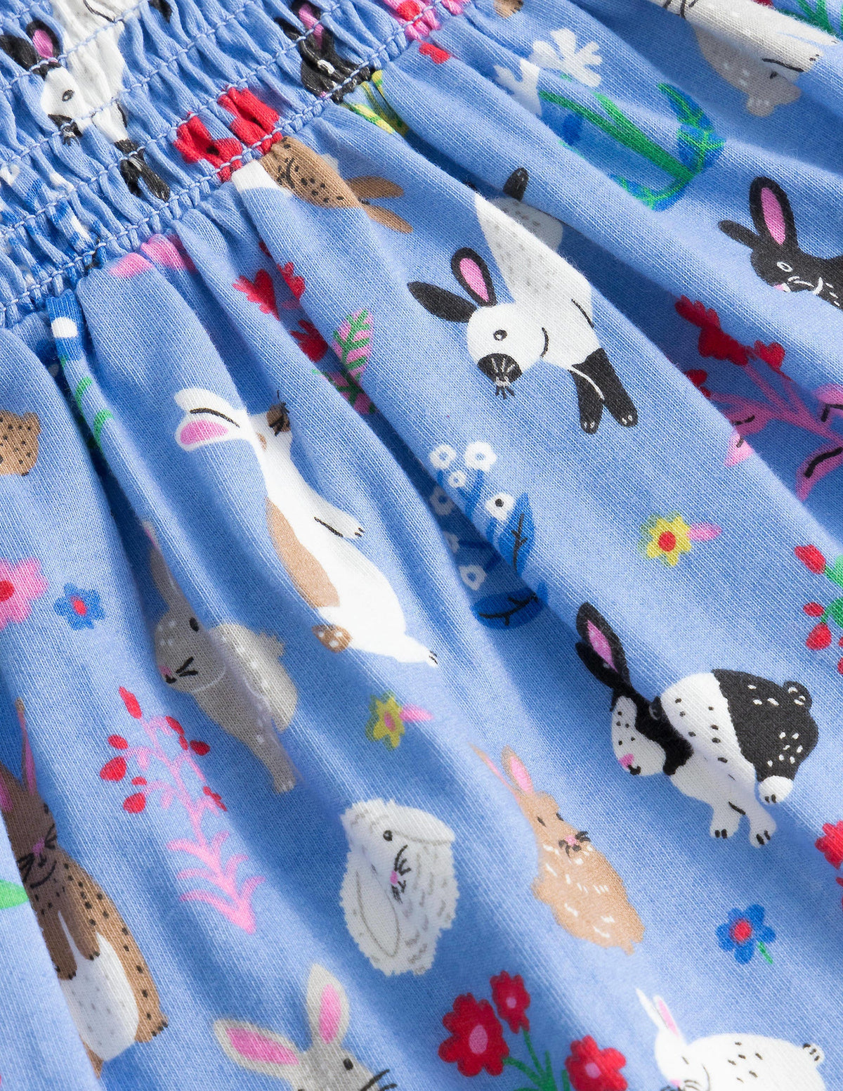 Printed Jersey Dress-Vista Blue Bunnies - Image 3