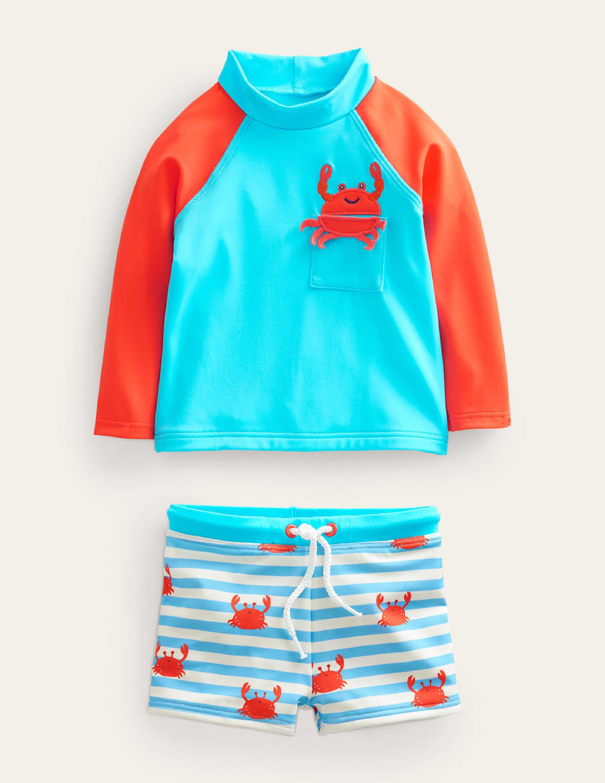 Fun Rash Guard Set-Aqua Crabs - Image 1