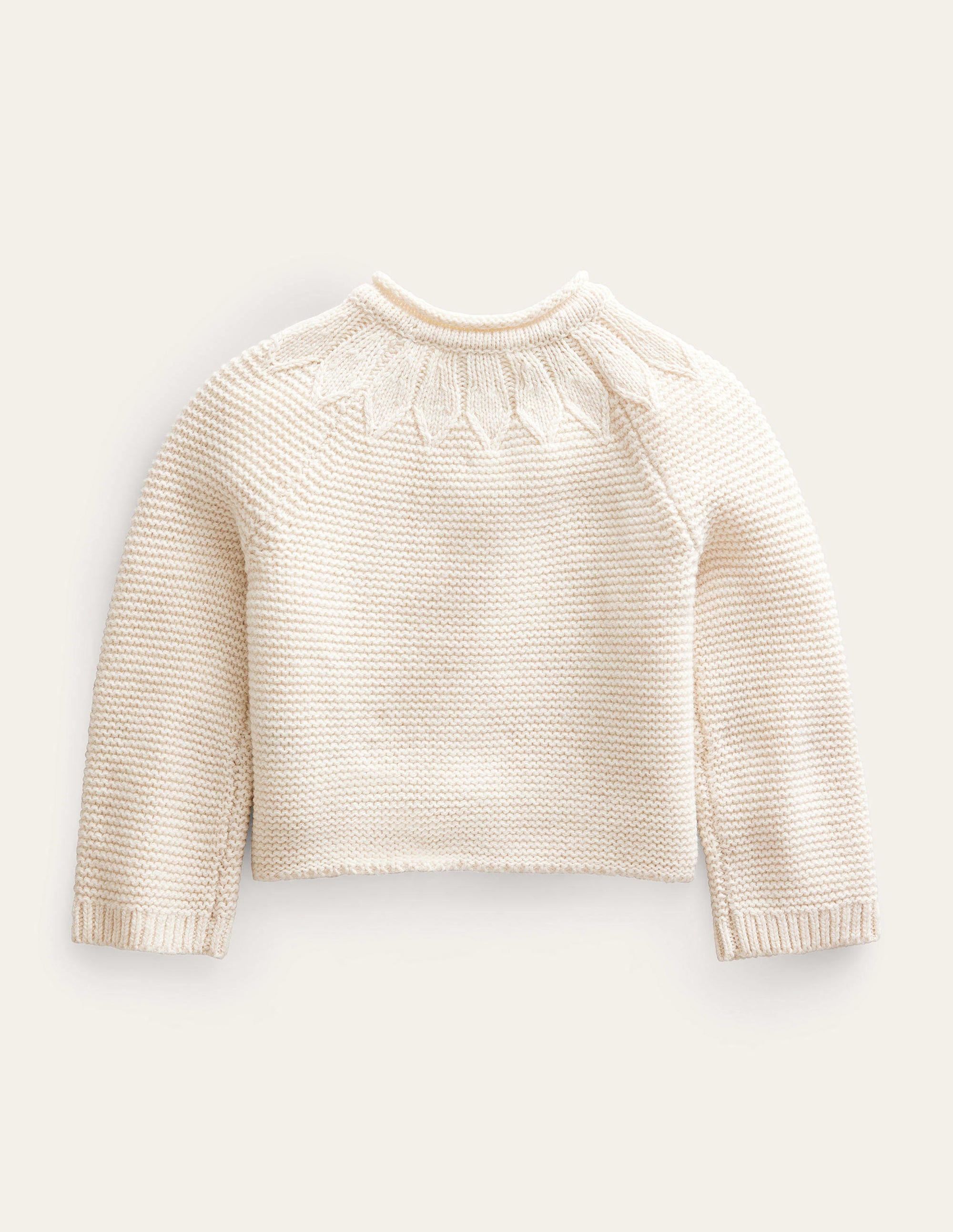 Pointelle Yoke Cardigan-Ivory - Image 2