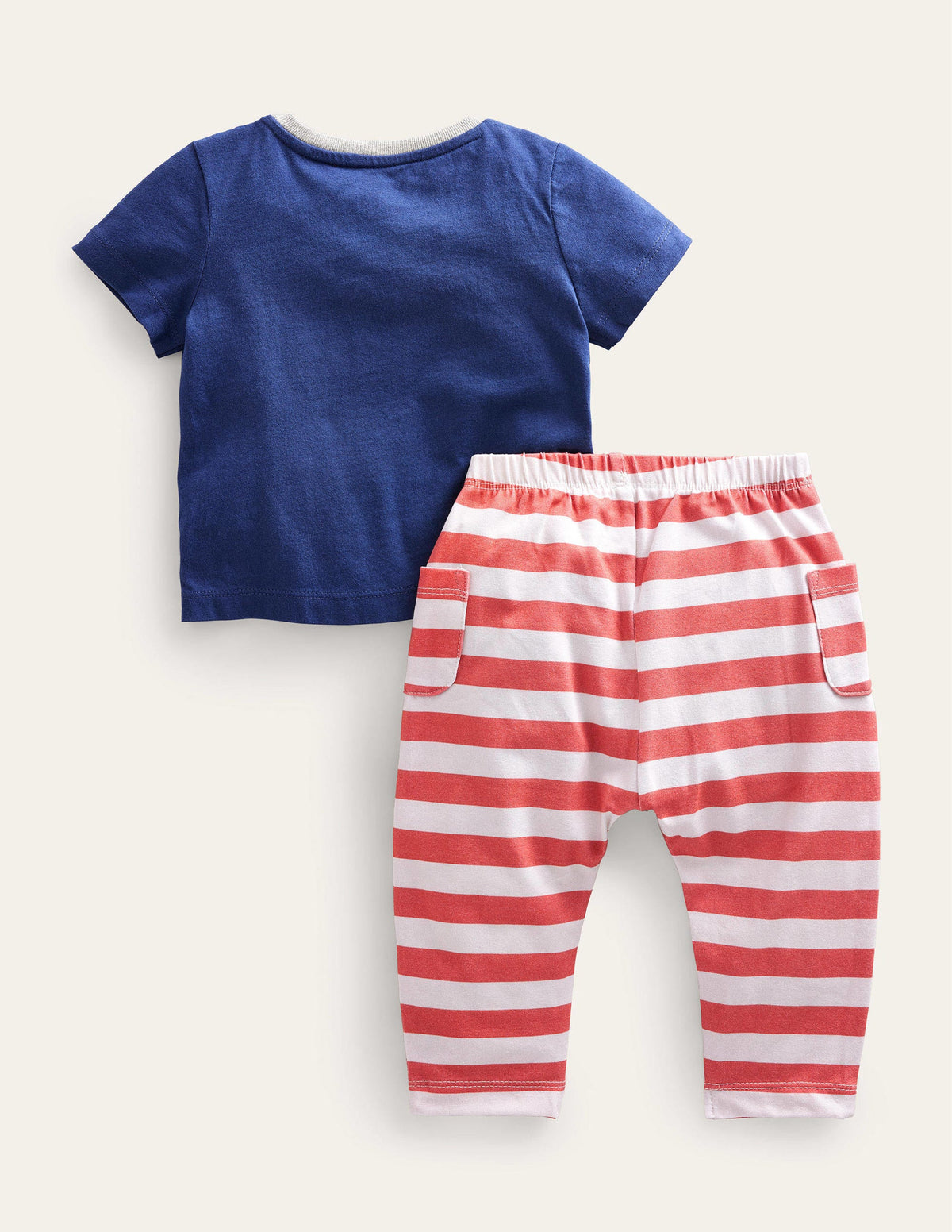 Appliqué Top and Bottom Set-Navy Frog-2