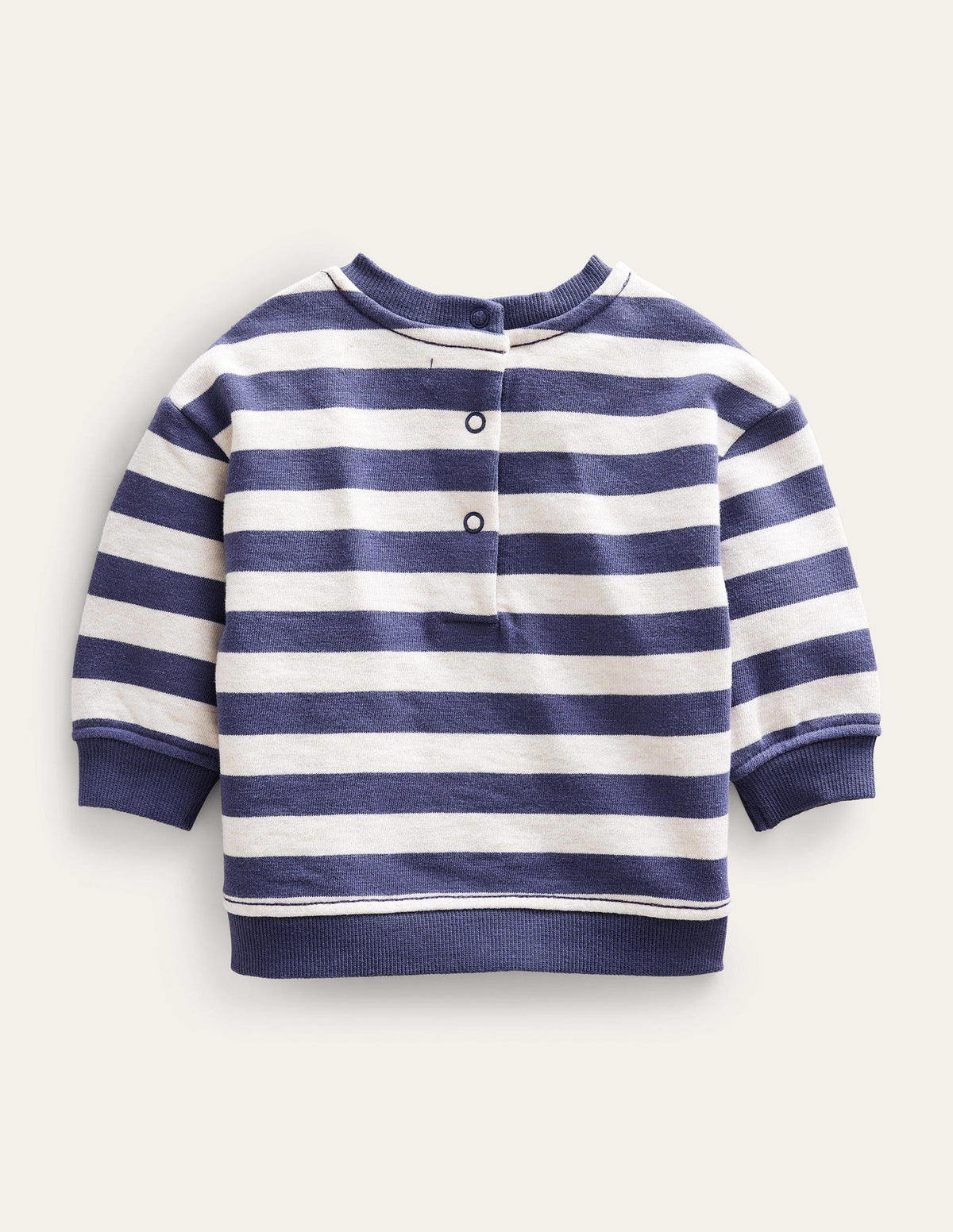 Stripy Sweatshirt-Oatmeal/Navy - Image 2
