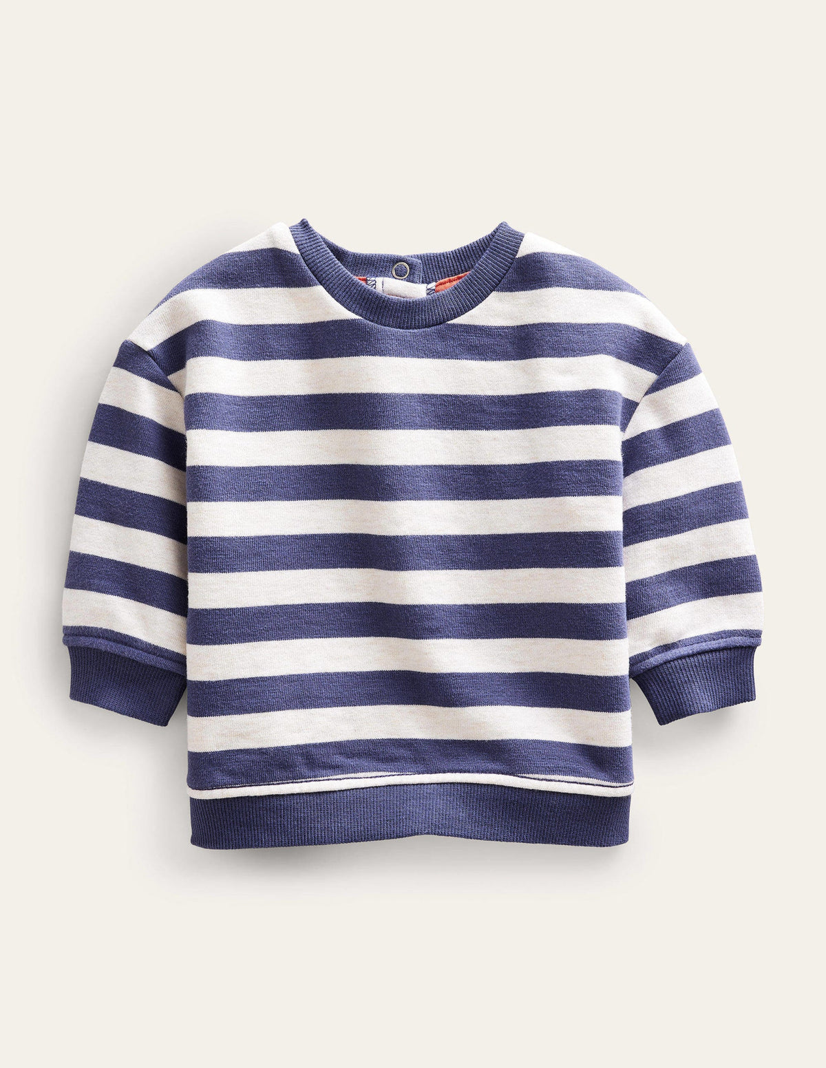 Stripy Sweatshirt-Oatmeal/Navy - Image 1