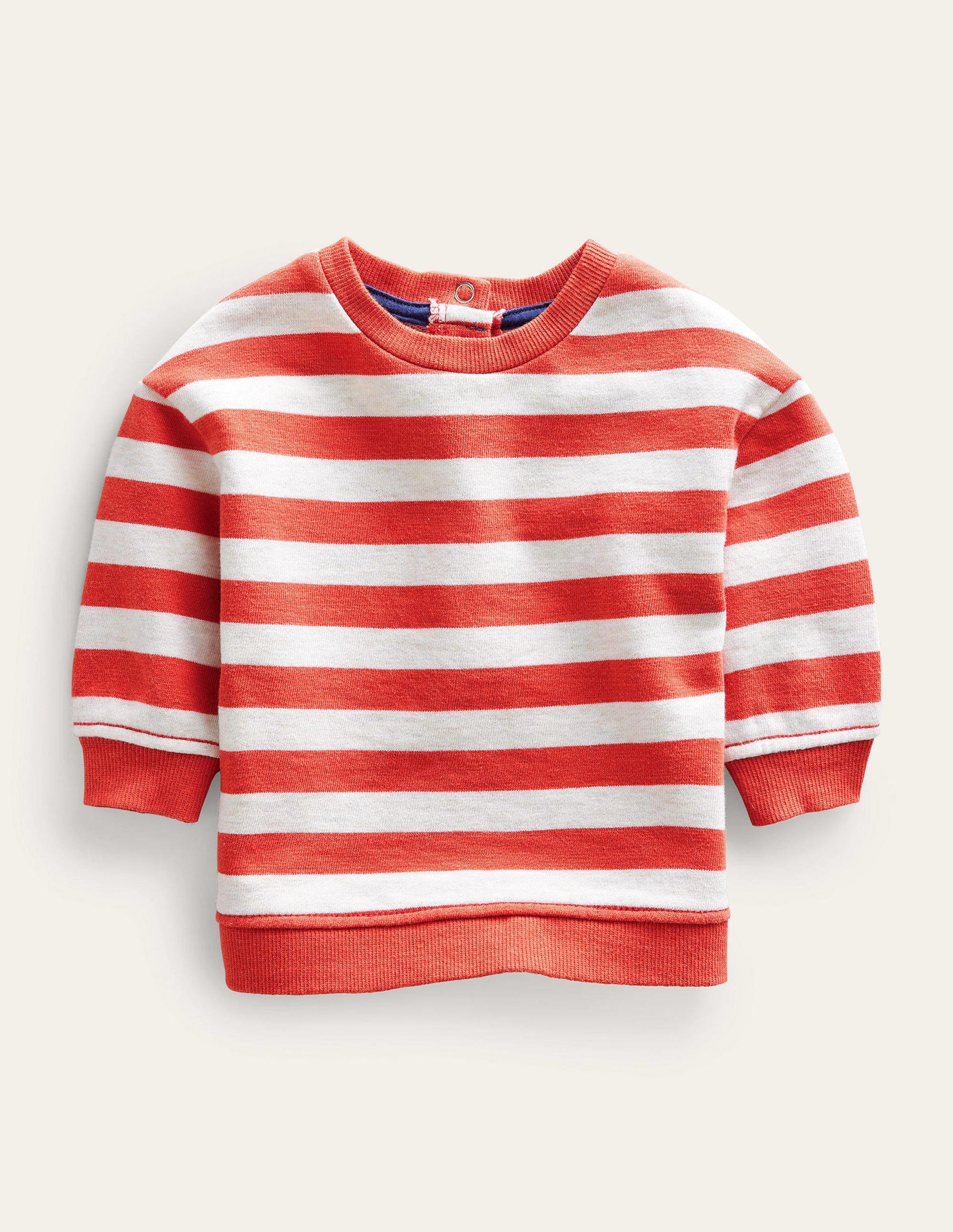 Stripy Sweatshirt-Oatmeal/Red-1