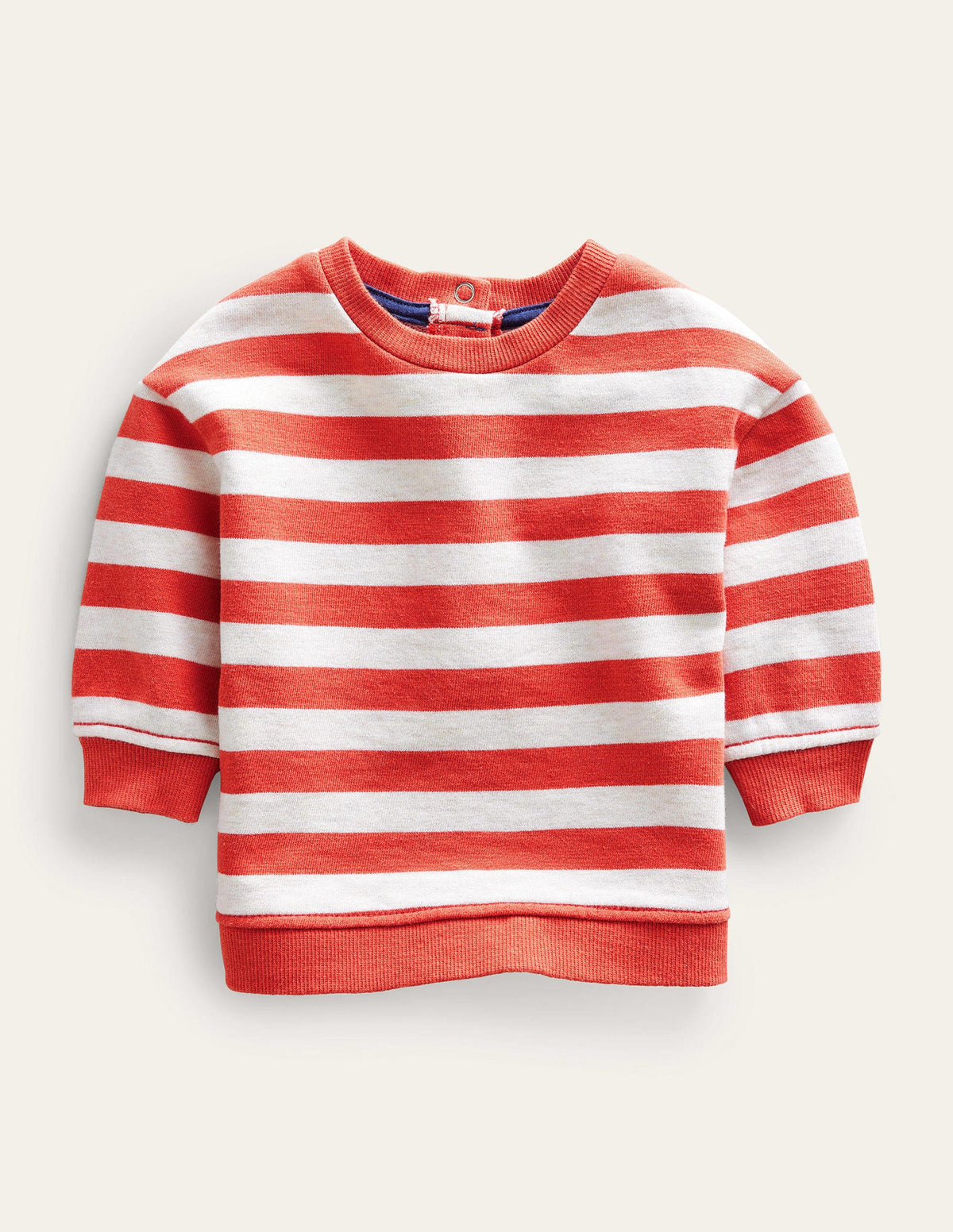Stripy Sweatshirt-Oatmeal/Red - Image 1