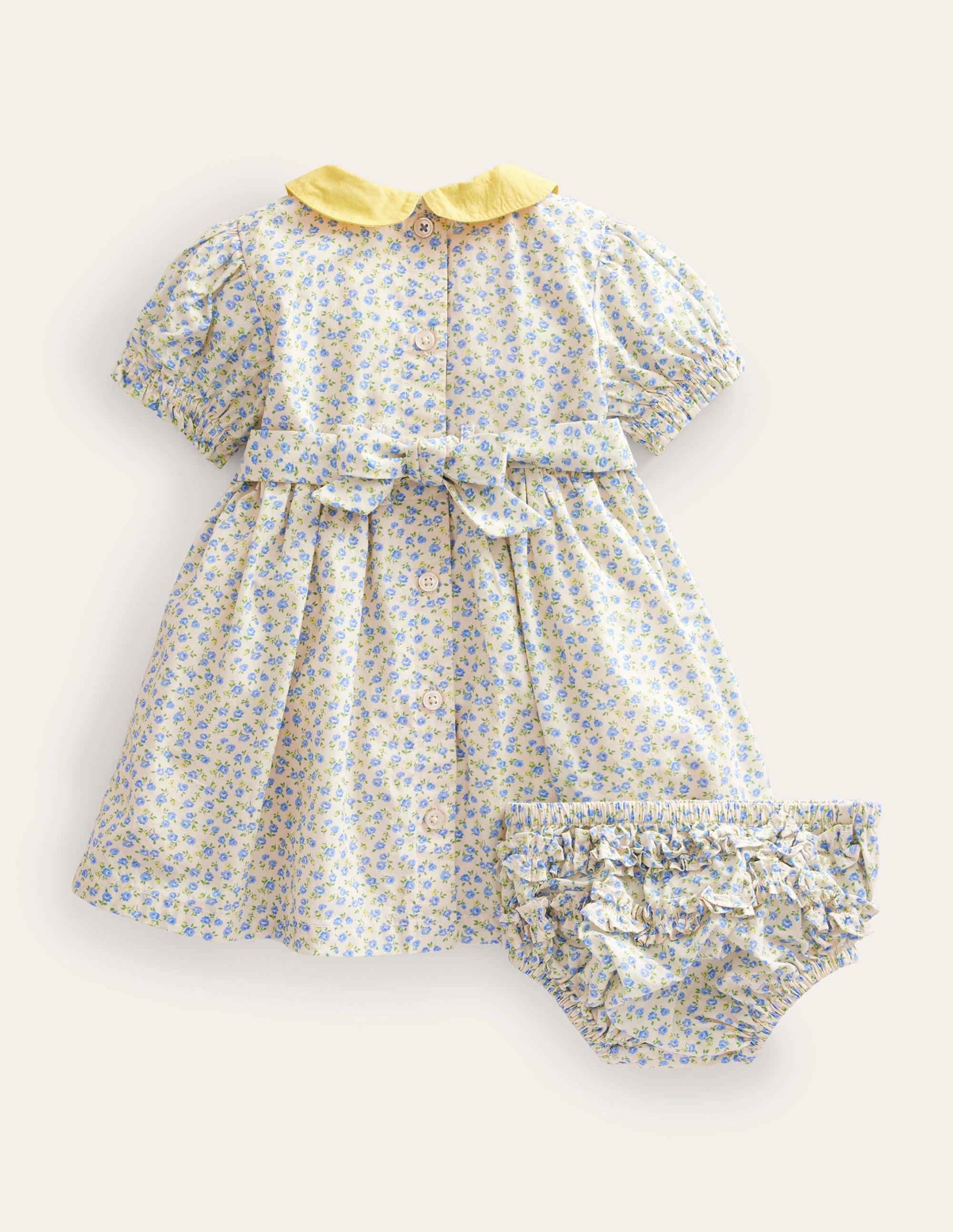 Smocked Nostalgic Dress-Vista Blue Floral - Image 2