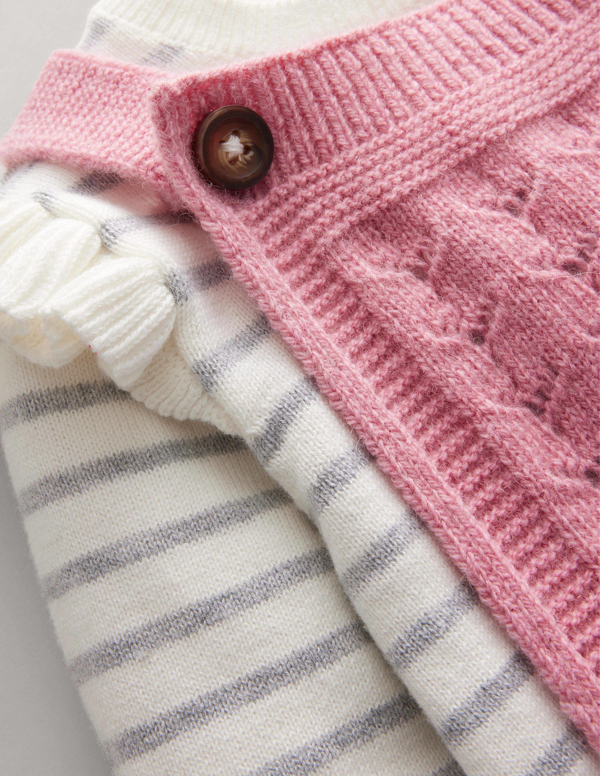 Knitted Dungaree Set-Almond Pink-3