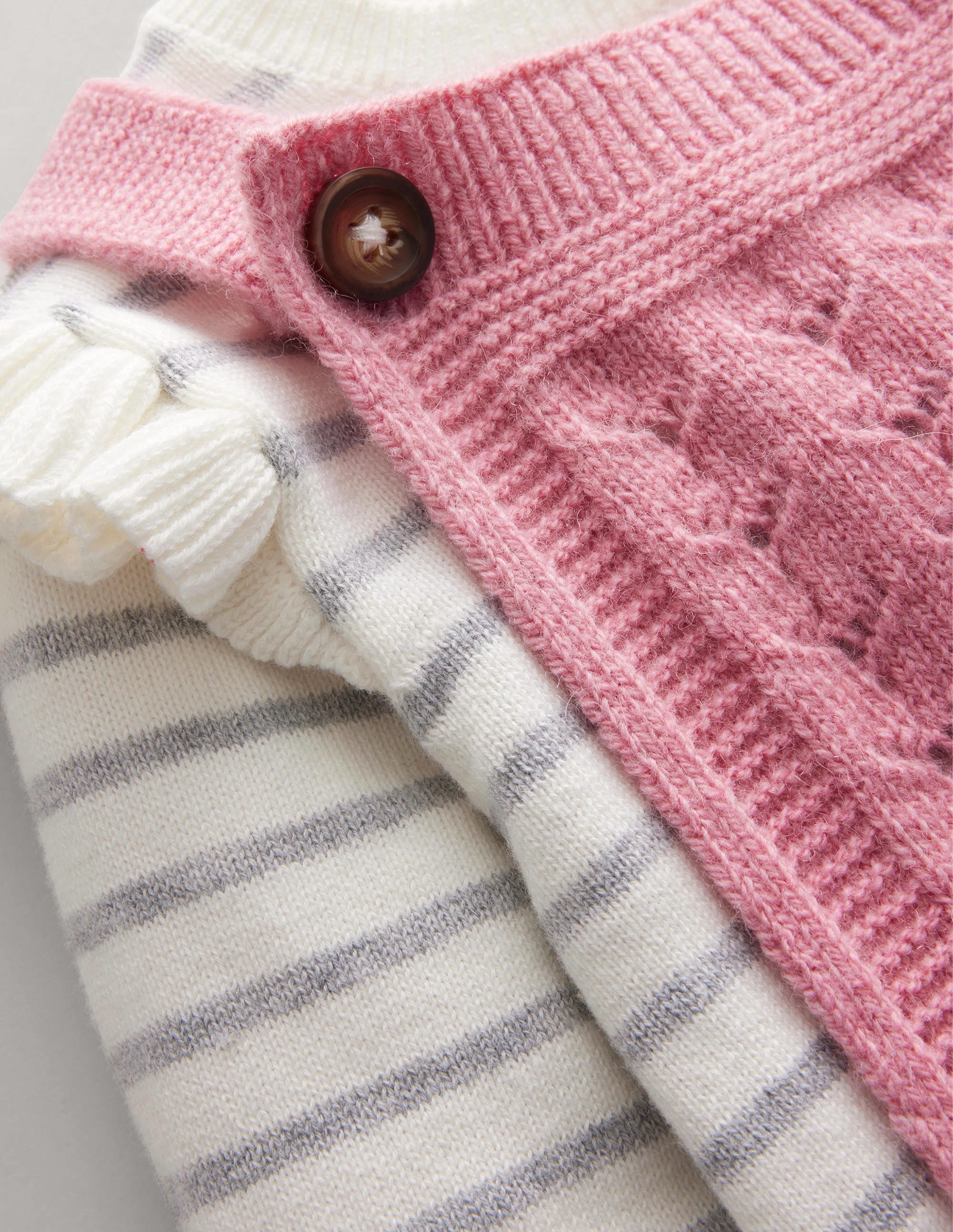 Knitted Dungaree Set-Almond Pink - Image 3