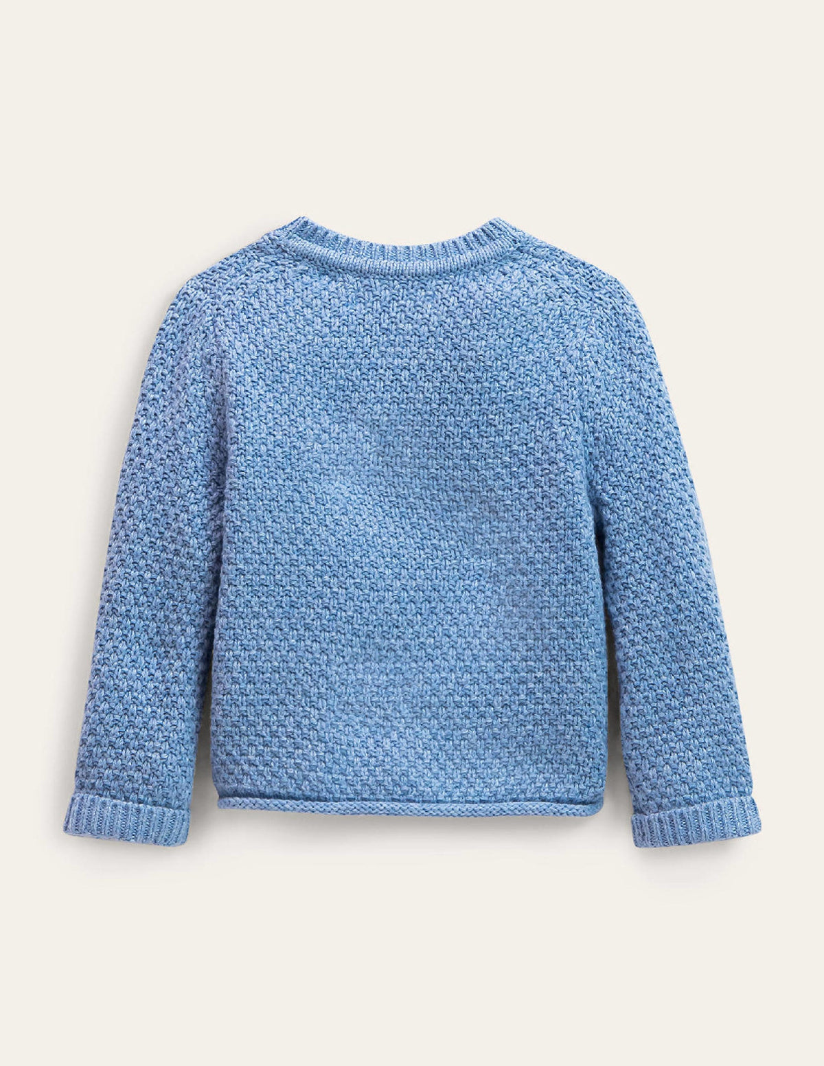 Chunky Textured Cardigan-Dusty Blue Marl-2