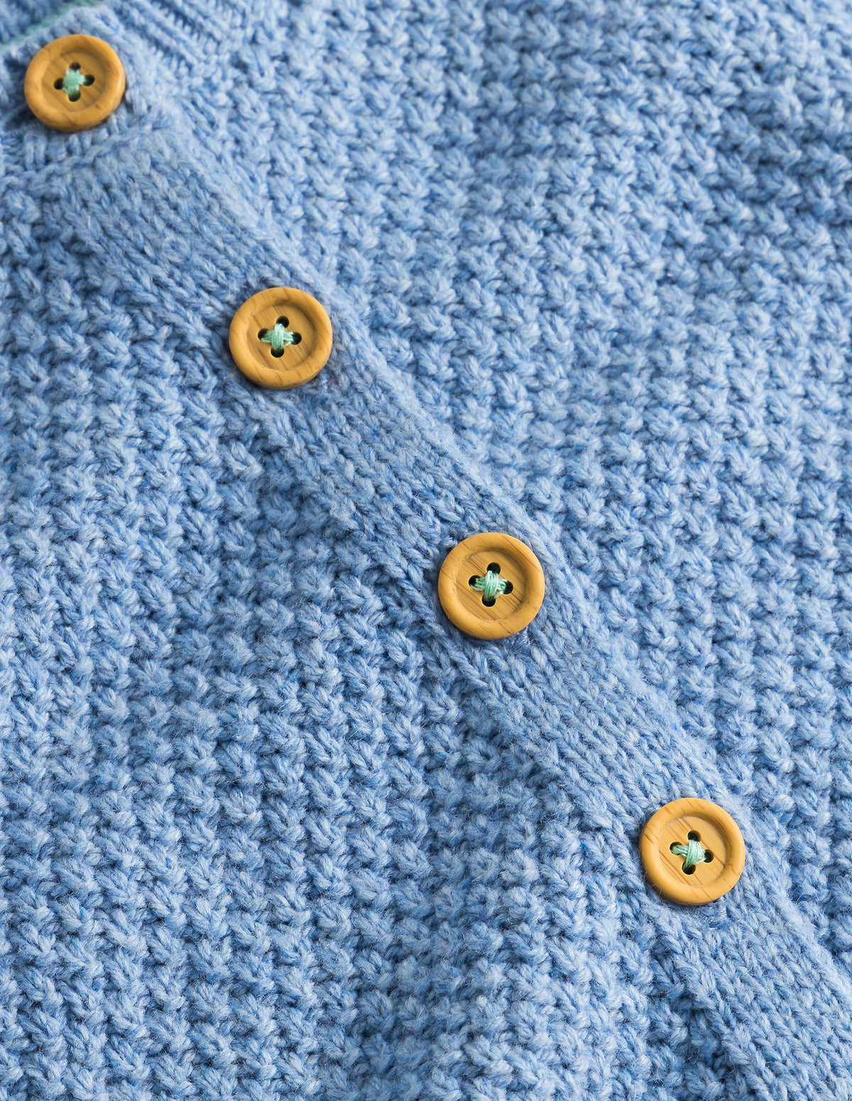 Chunky Textured Cardigan-Dusty Blue Marl - Image 3