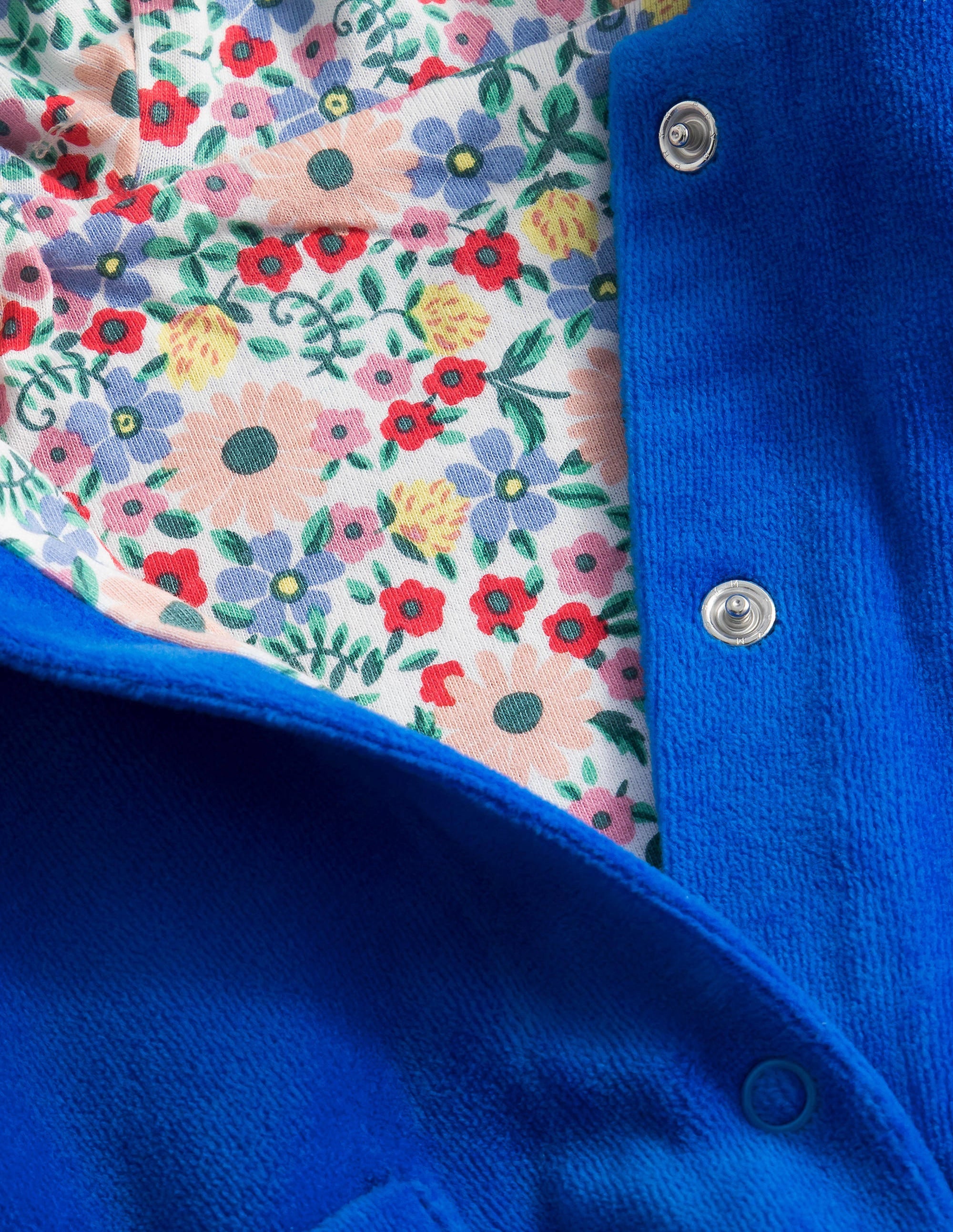 Jersey Velvet Hooded Jacket-Penzance Blue - Image 3