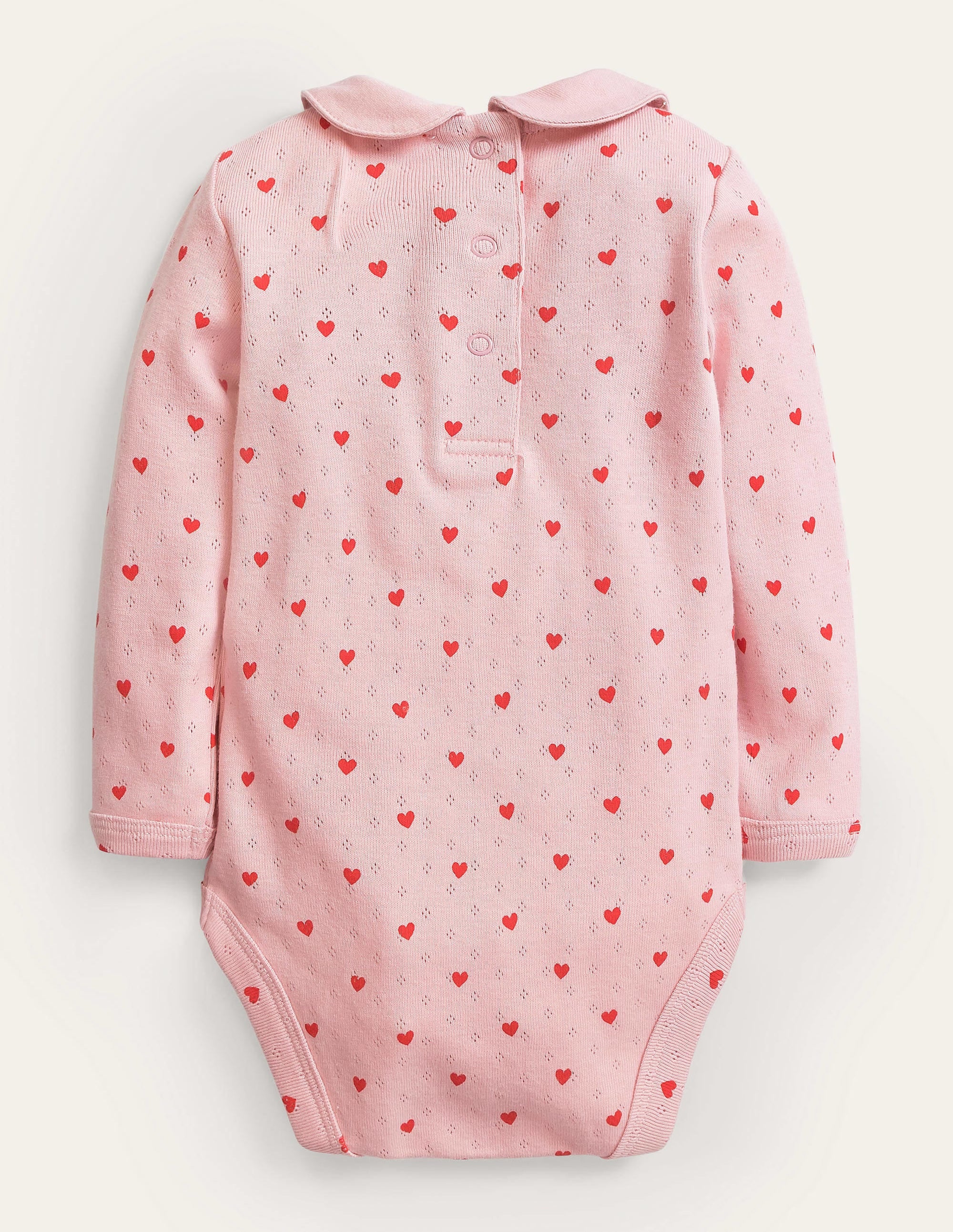 Pointelle Collared Body-Boto Pink Tiny Hearts - Image 2