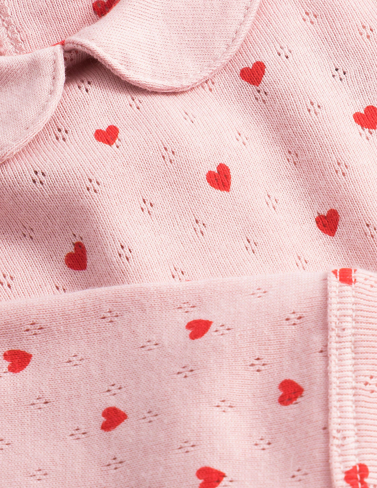 Pointelle Collared Body-Boto Pink Tiny Hearts - Image 3