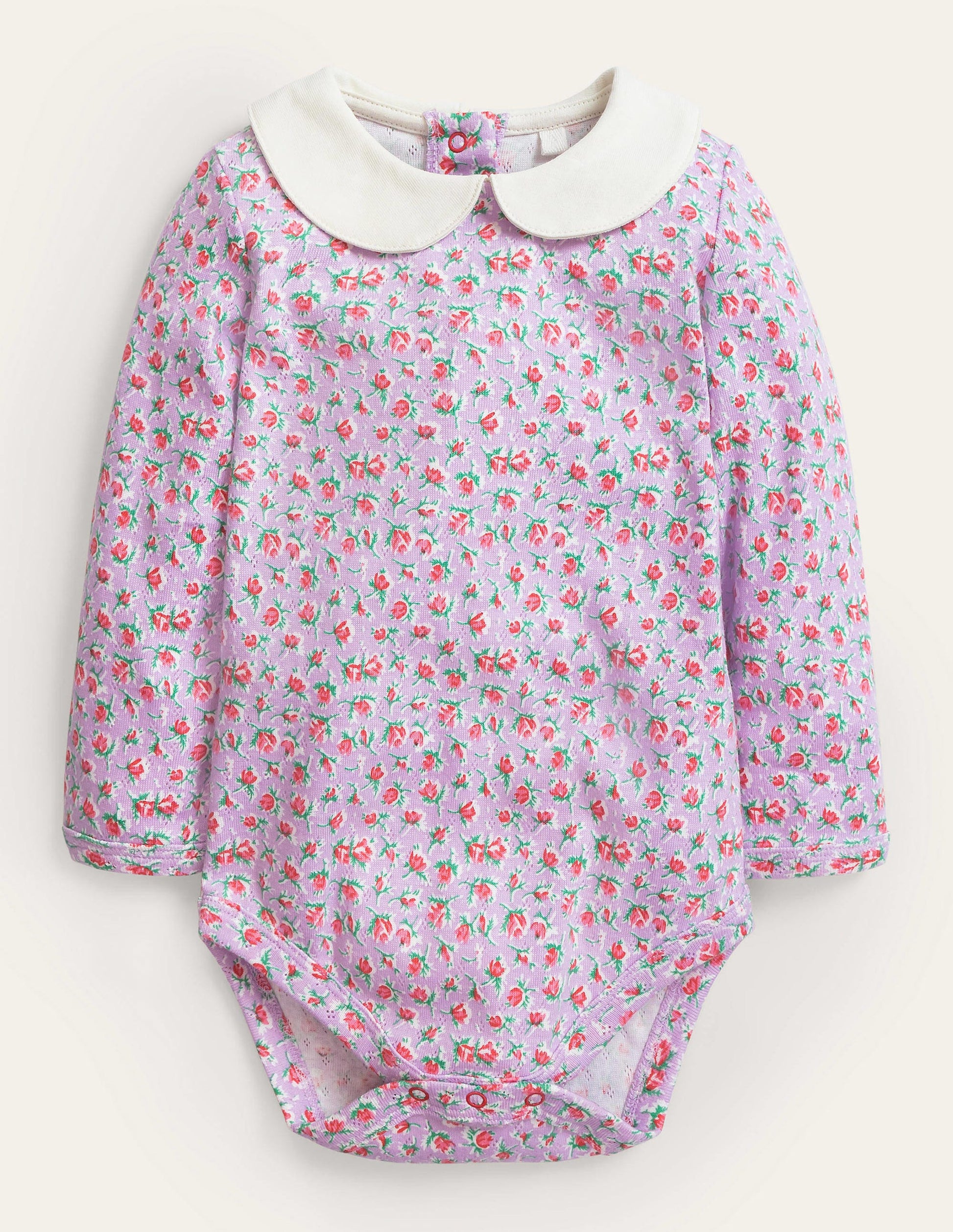 Pointelle Collared Body-Lilac Vintage Sprig-1