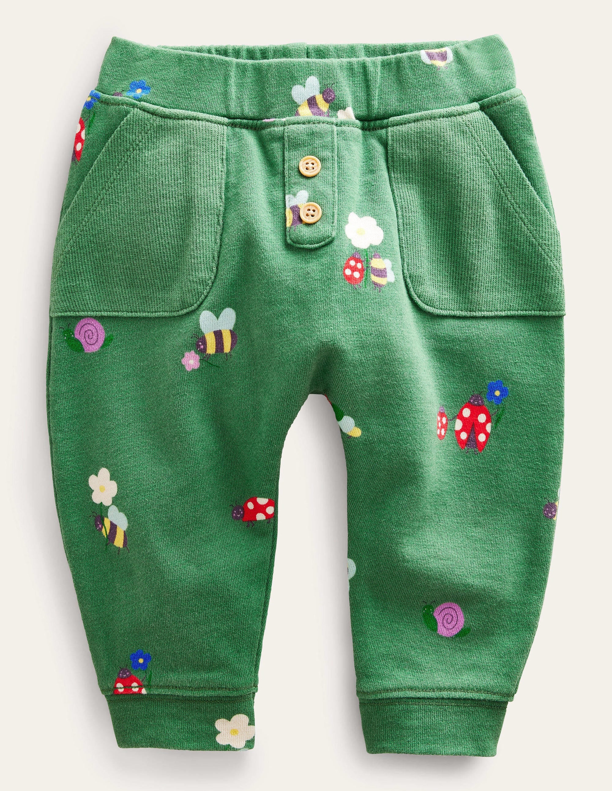 Printed Jersey Pants-Deep Grass Green Bugs - Image 1