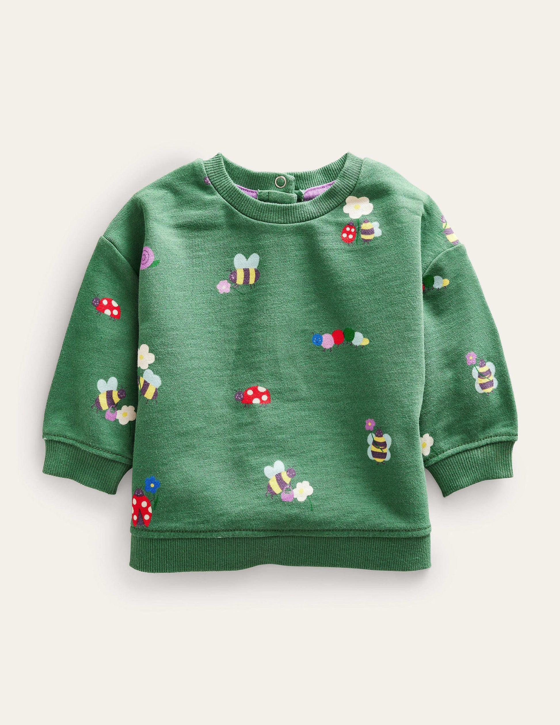 Relaxed Sweatshirt-Deep Grass Green Bugs-1