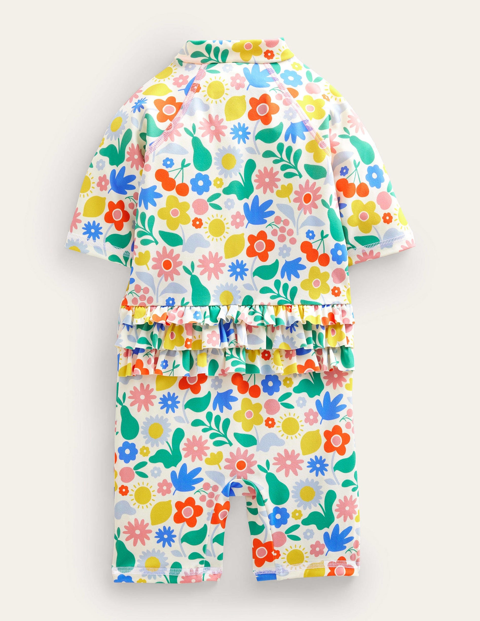 Frilly Sun-safe Surfsuit-Multi Holiday Floral-2