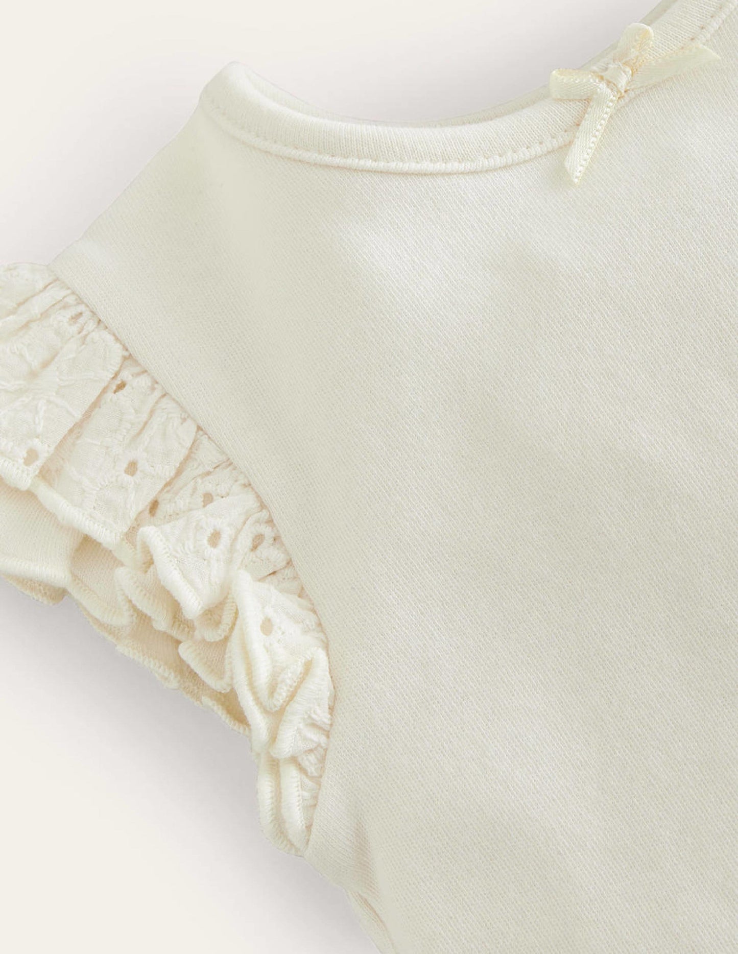 Broderie Sleeve Body-Ivory