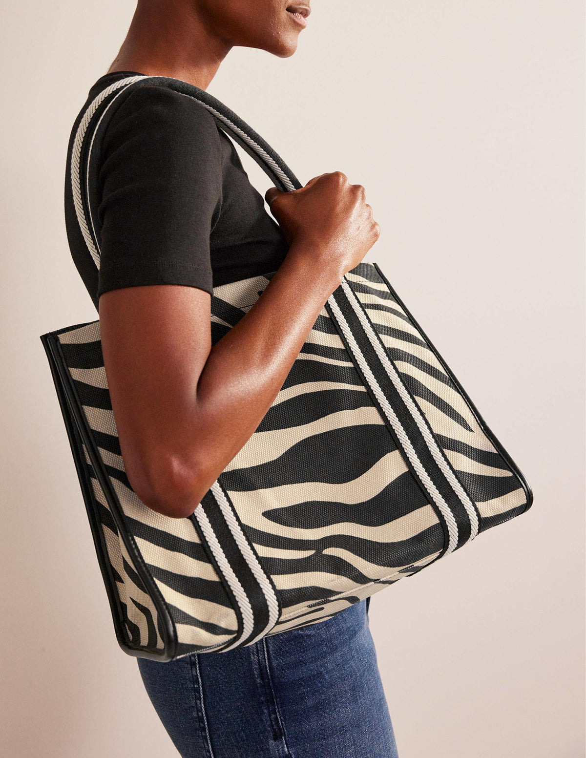 Tilda Canvas Tote Bag-Beige Tiger - Image 1