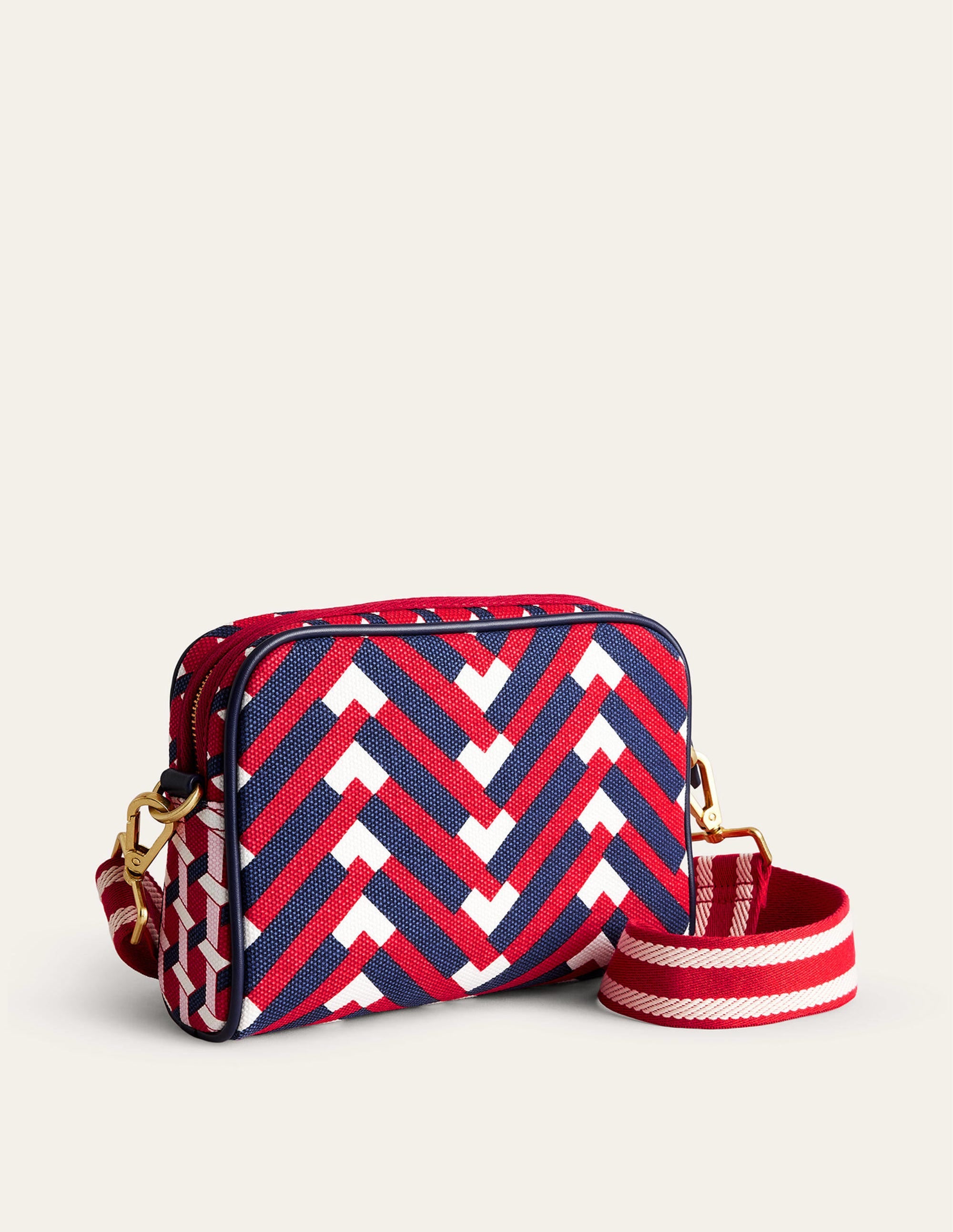 Canvas Cross-Body Bag-Hot Pepper Chevron Geo - Image 3