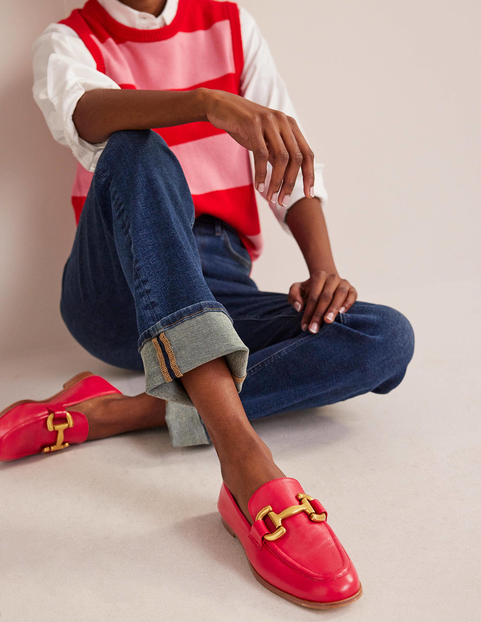 Iris Snaffle Loafers-Pillarbox Red - Image 1