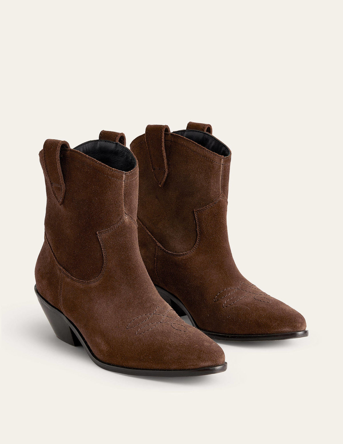 Western Ankle Boots-Chocolate Suede-4