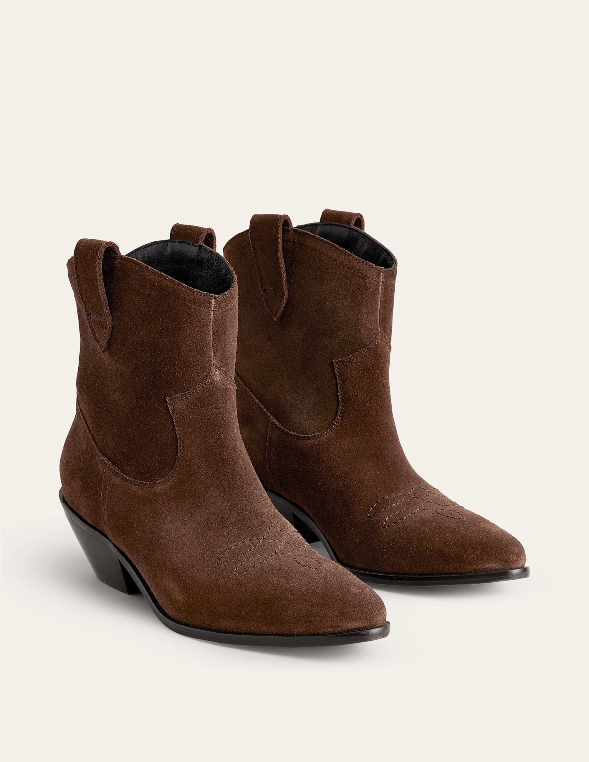 Western Ankle Boots-Chocolate Suede - Image 4