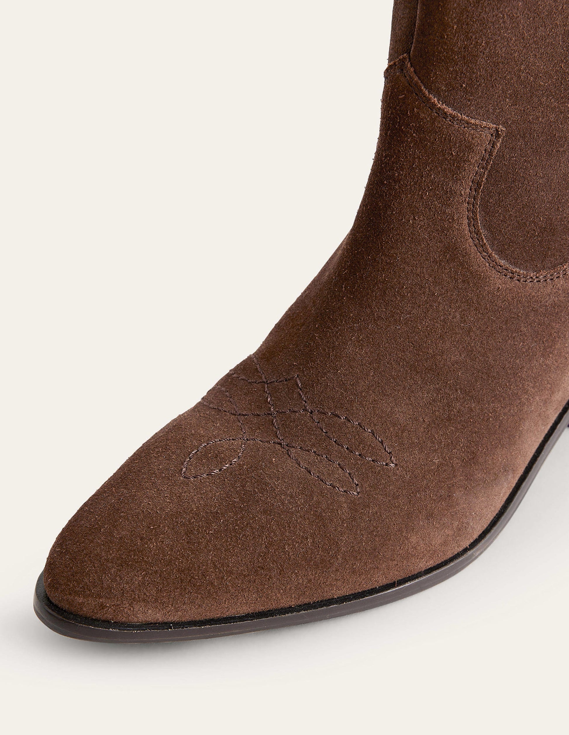Western Ankle Boots-Chocolate Suede-5