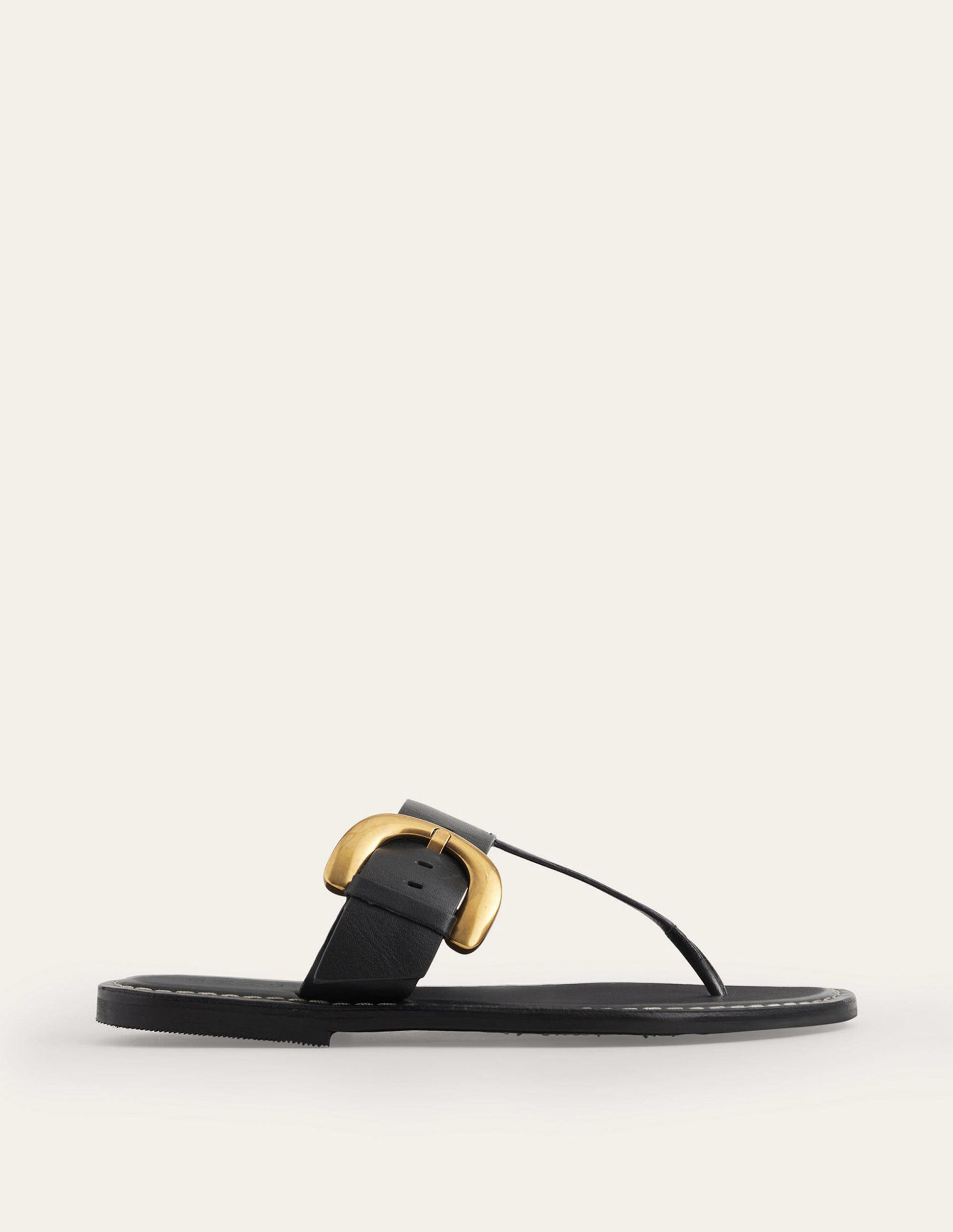 Buckled Toe-Post Sandals-Black-2