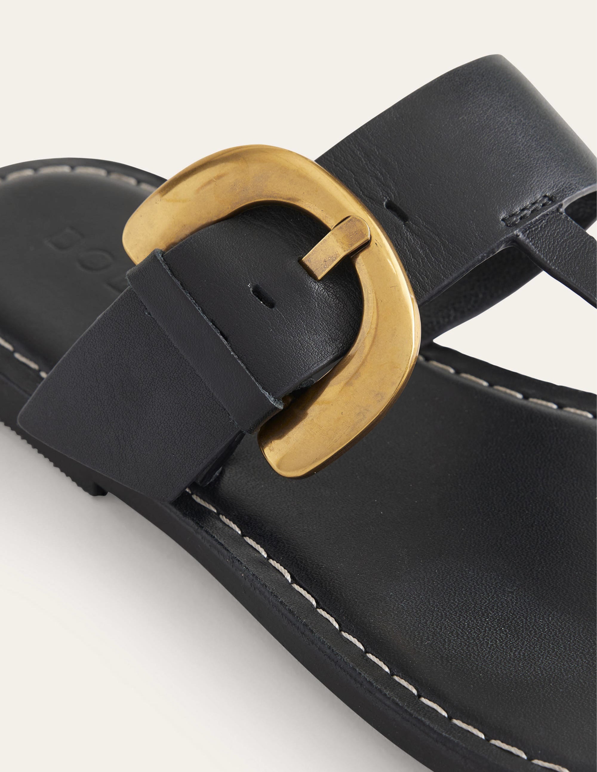 Buckled Toe-Post Sandals-Black - Image 4