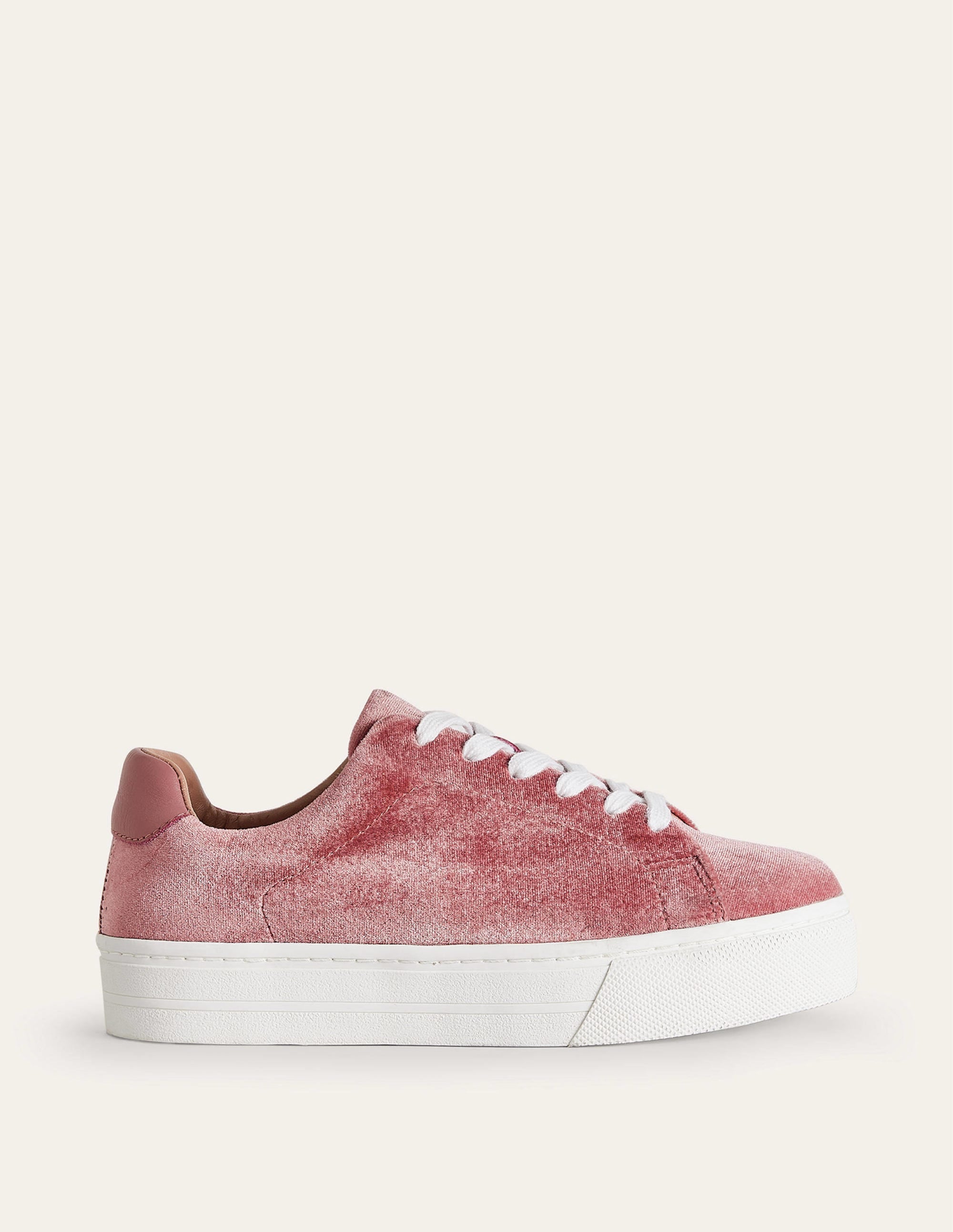 Velvet Flatform Trainer-Dusty Rose Velvet - Image 2