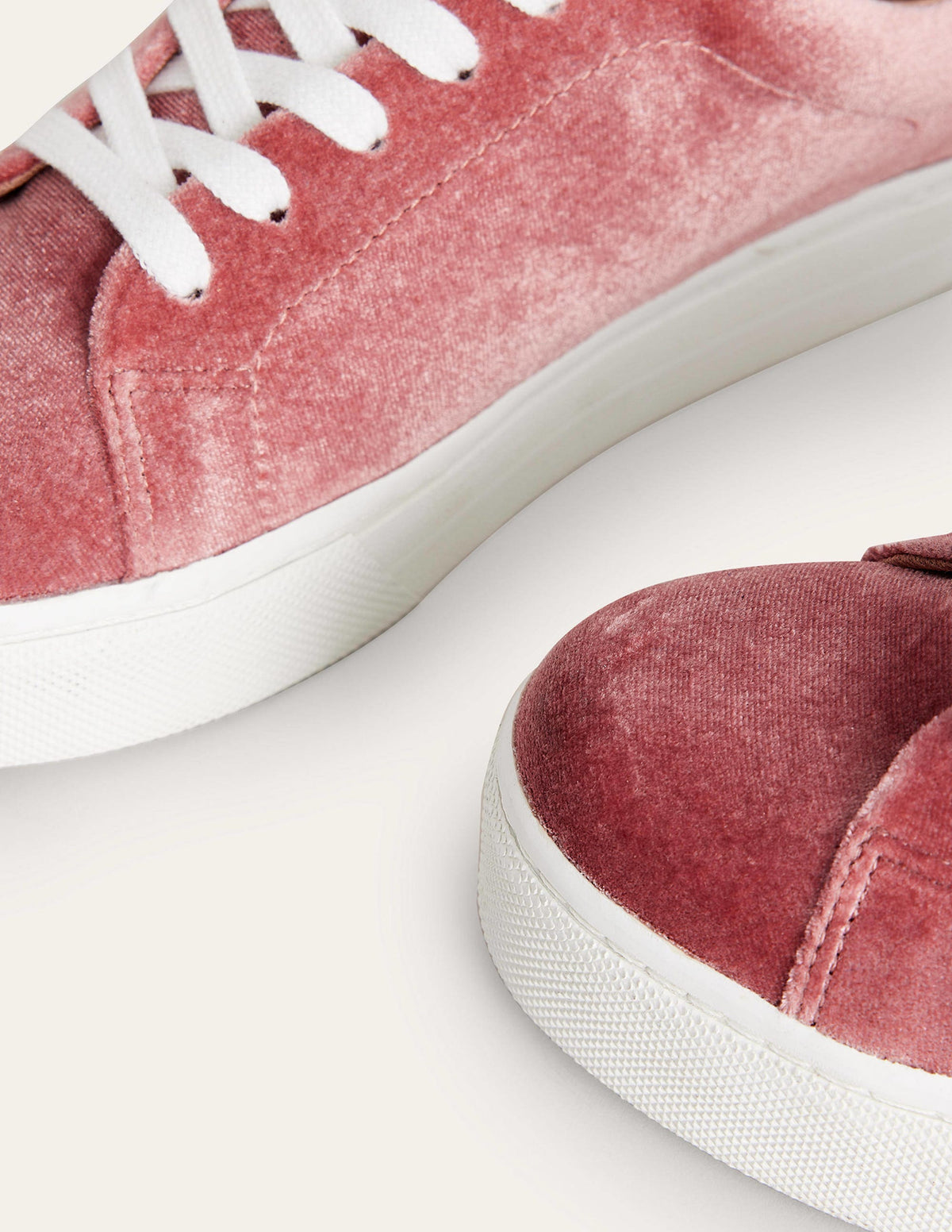 Velvet Flatform Trainer-Dusty Rose Velvet - Image 4