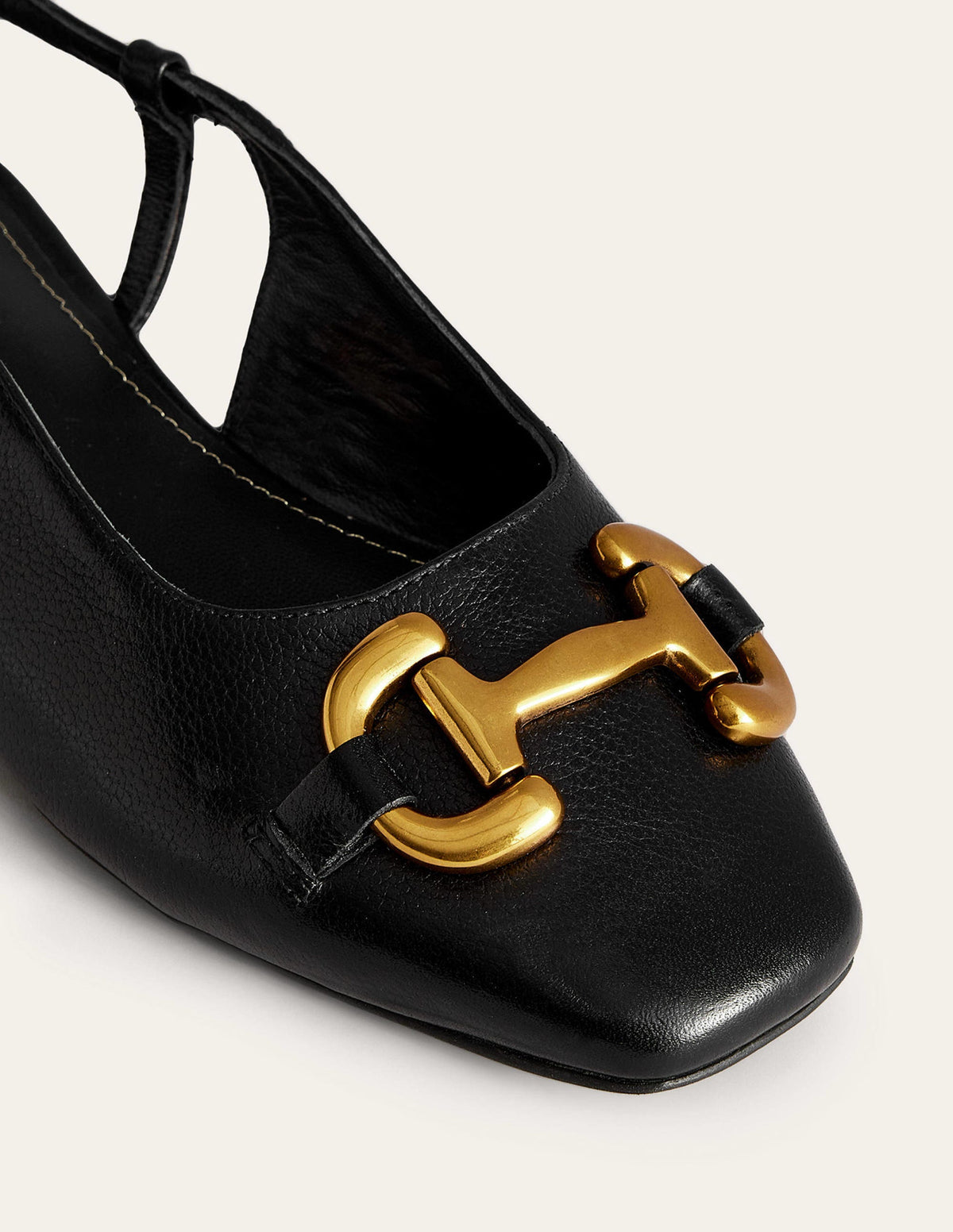 Iris Snaffle Slingback Flats-Black Leather - Image 4