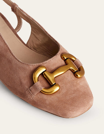 Iris Snaffle Slingback Flats-Ginger Snap Suede-4