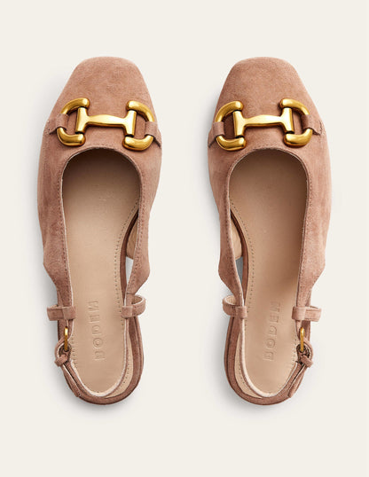 Iris Snaffle Slingback Flats-Ginger Snap Suede-5