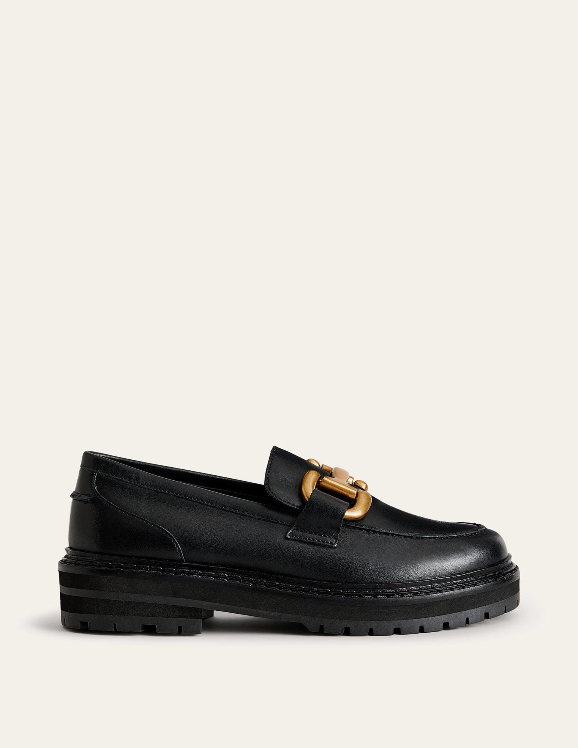 Iris Snaffle Chunky Loafers-Black Box Leather-3