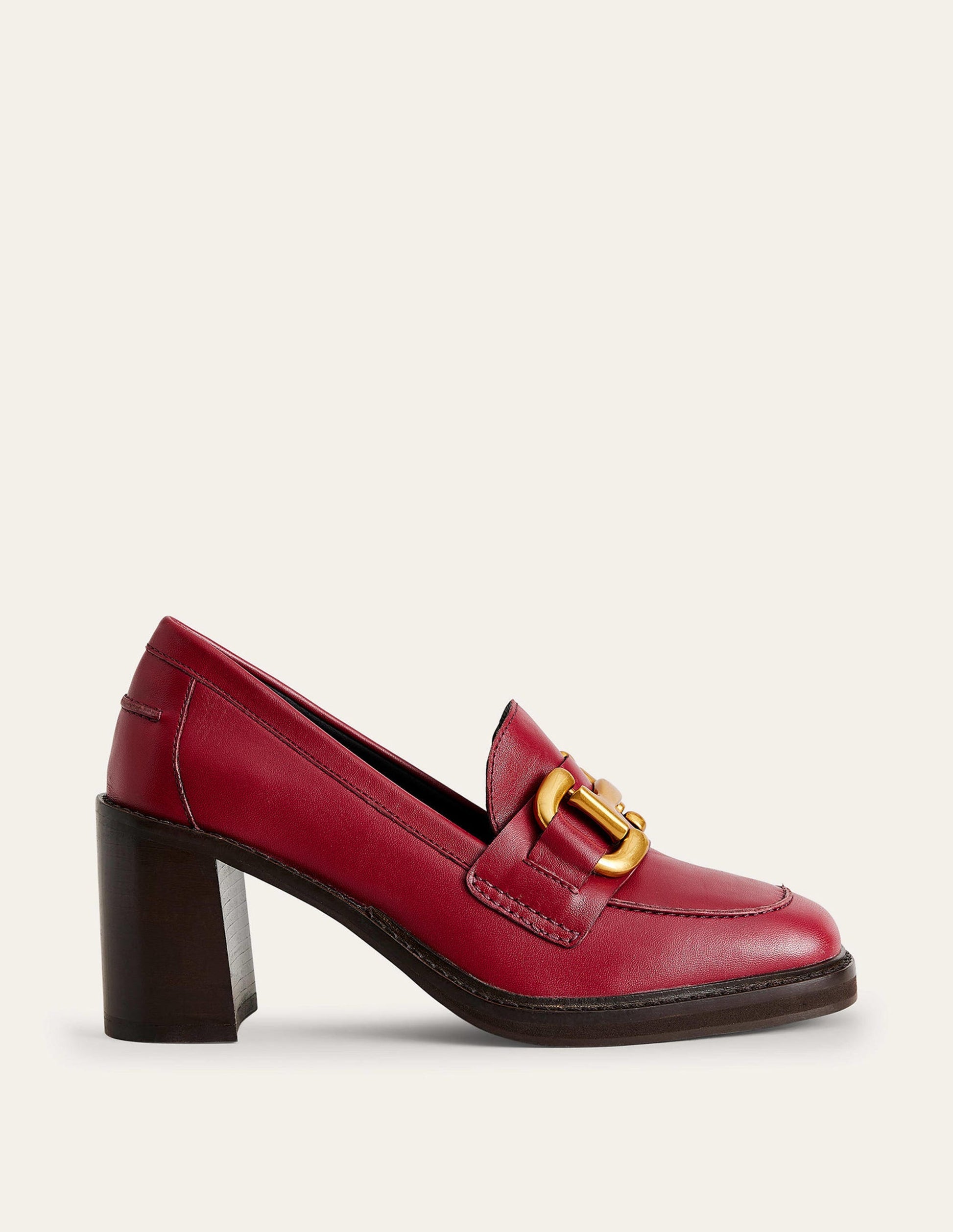 Iris Snaffle Heeled Loafers-Dark Red Leather-3