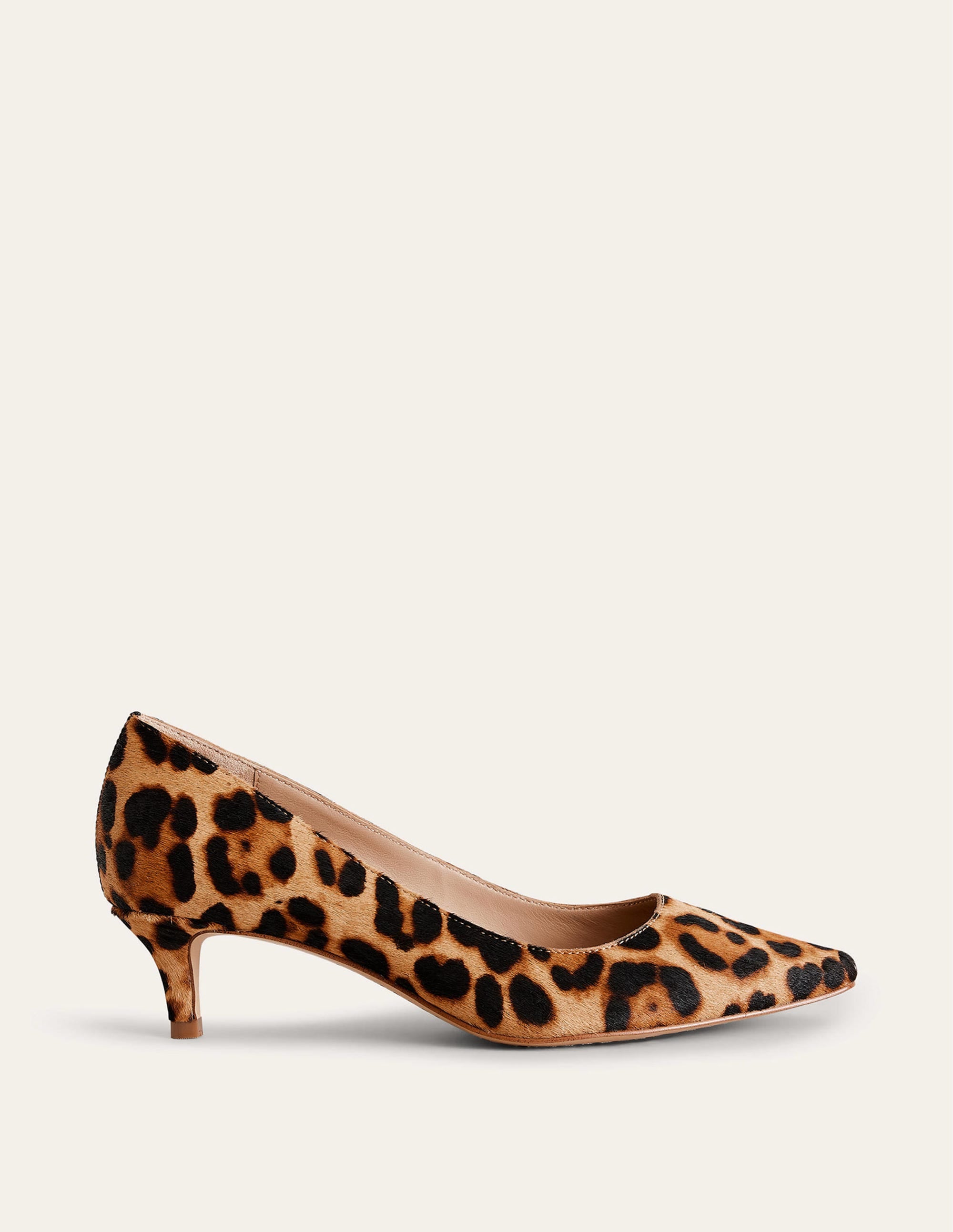 Lara Low-Heeled Court Shoes-Leopard Pony - Image 2