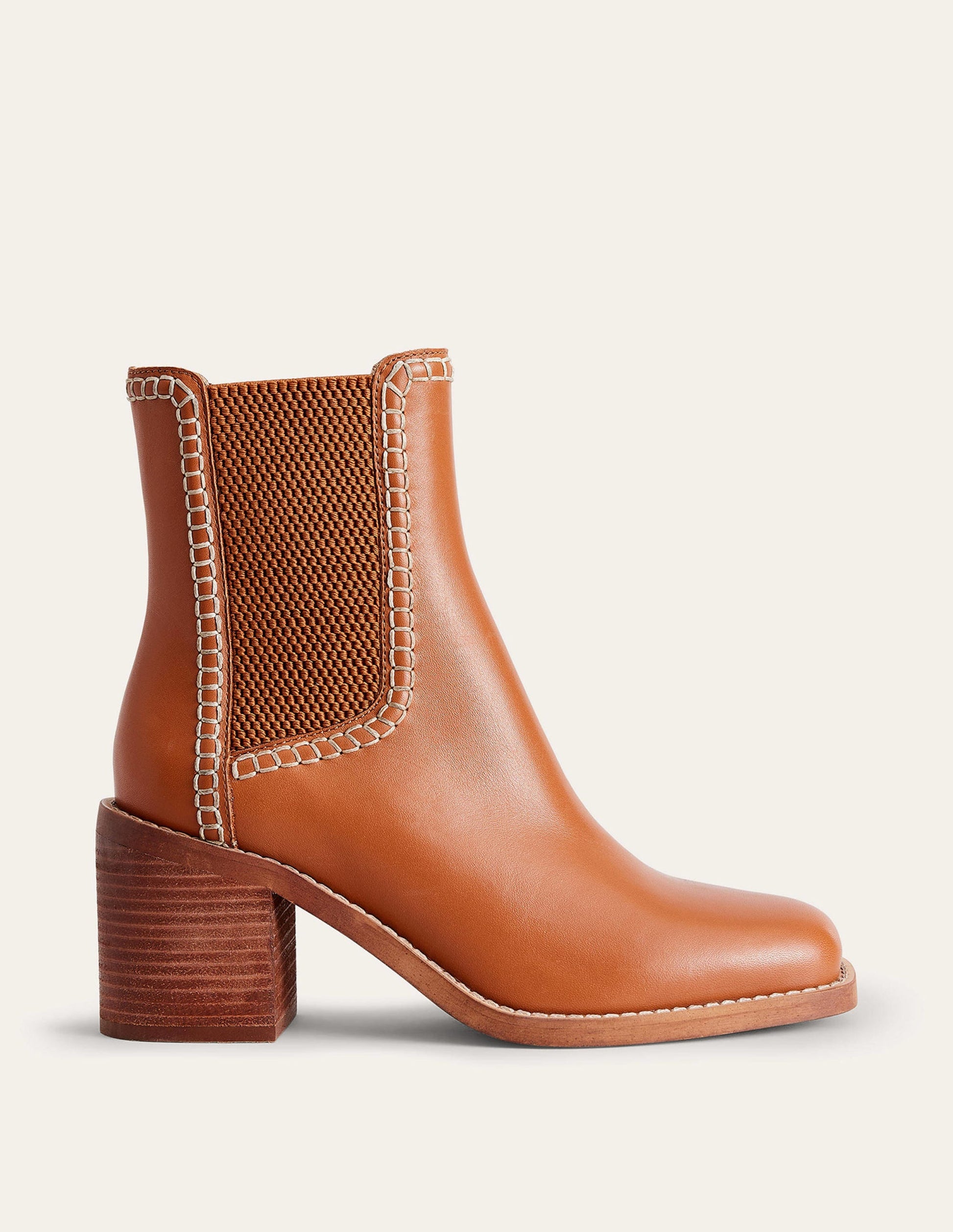 Block-Heel Chelsea Boots-Honey-2