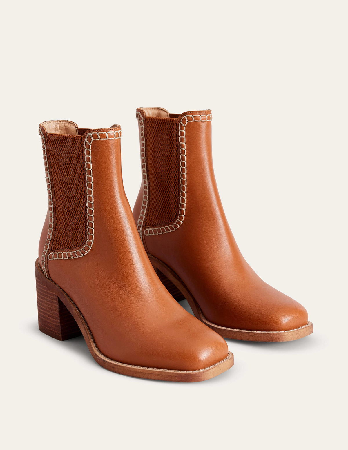 Block-Heel Chelsea Boots-Honey - Image 3