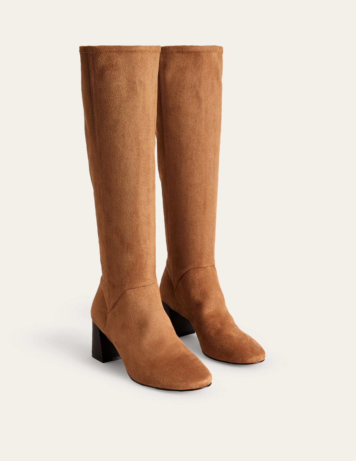 Cara Heeled Stretch Knee Boots-Acorn-3