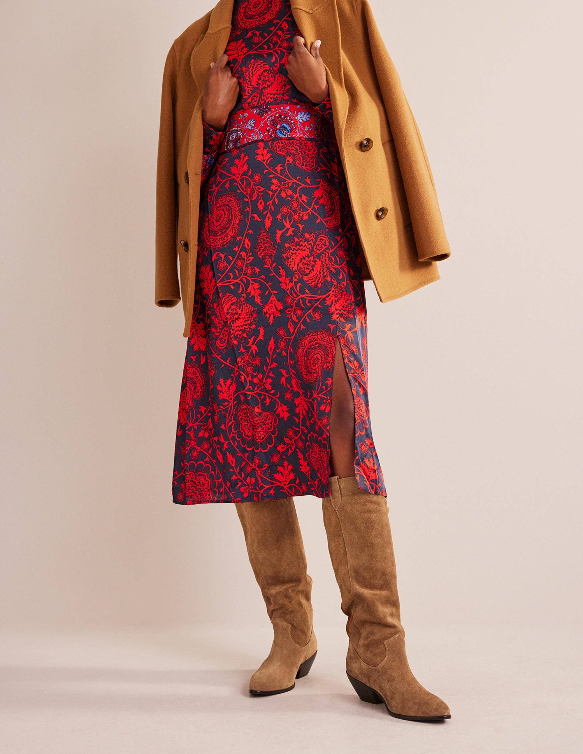 Western Knee High Boots-Rusty Tan Suede - Image 2