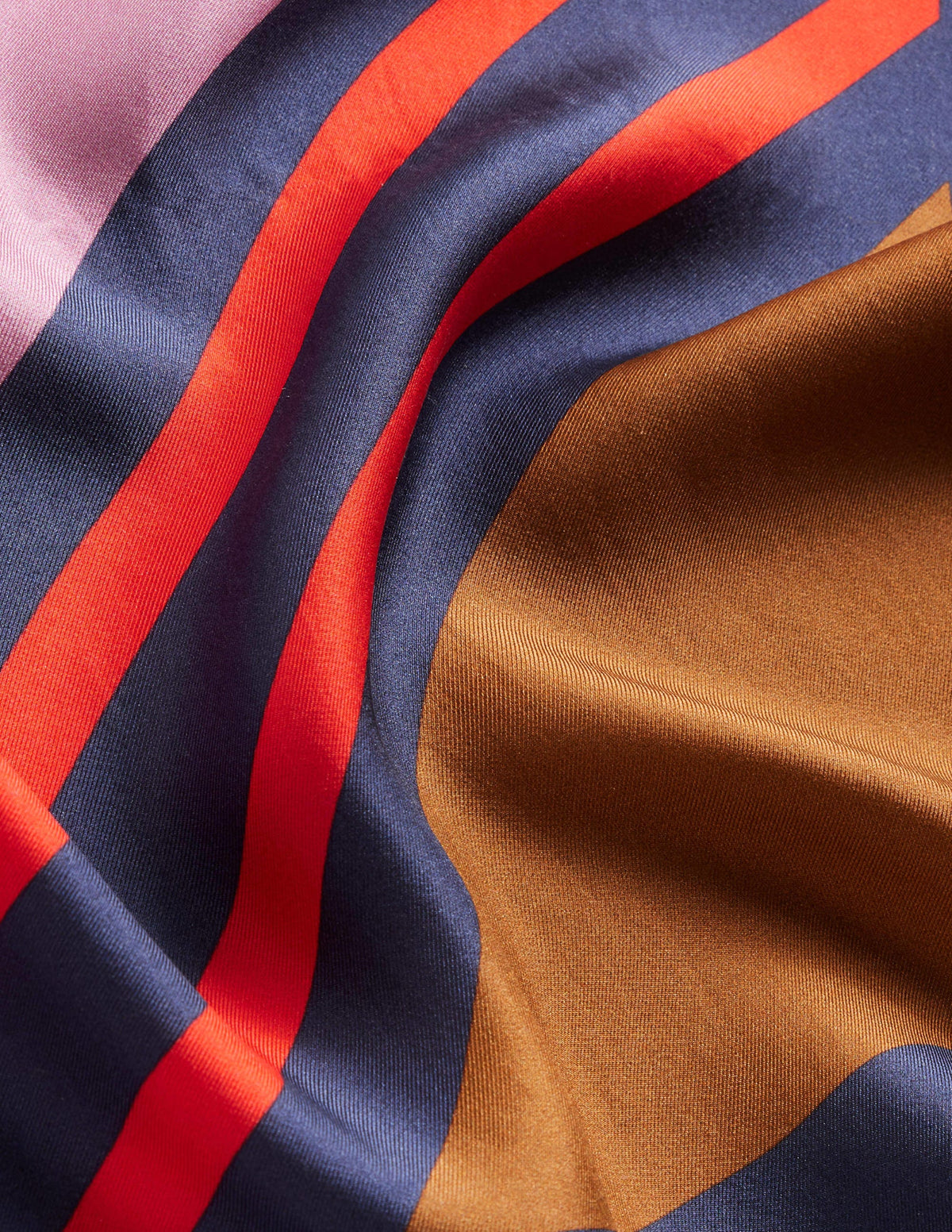 Elisabeth Silk Square Scarf-Multi Stripe-3