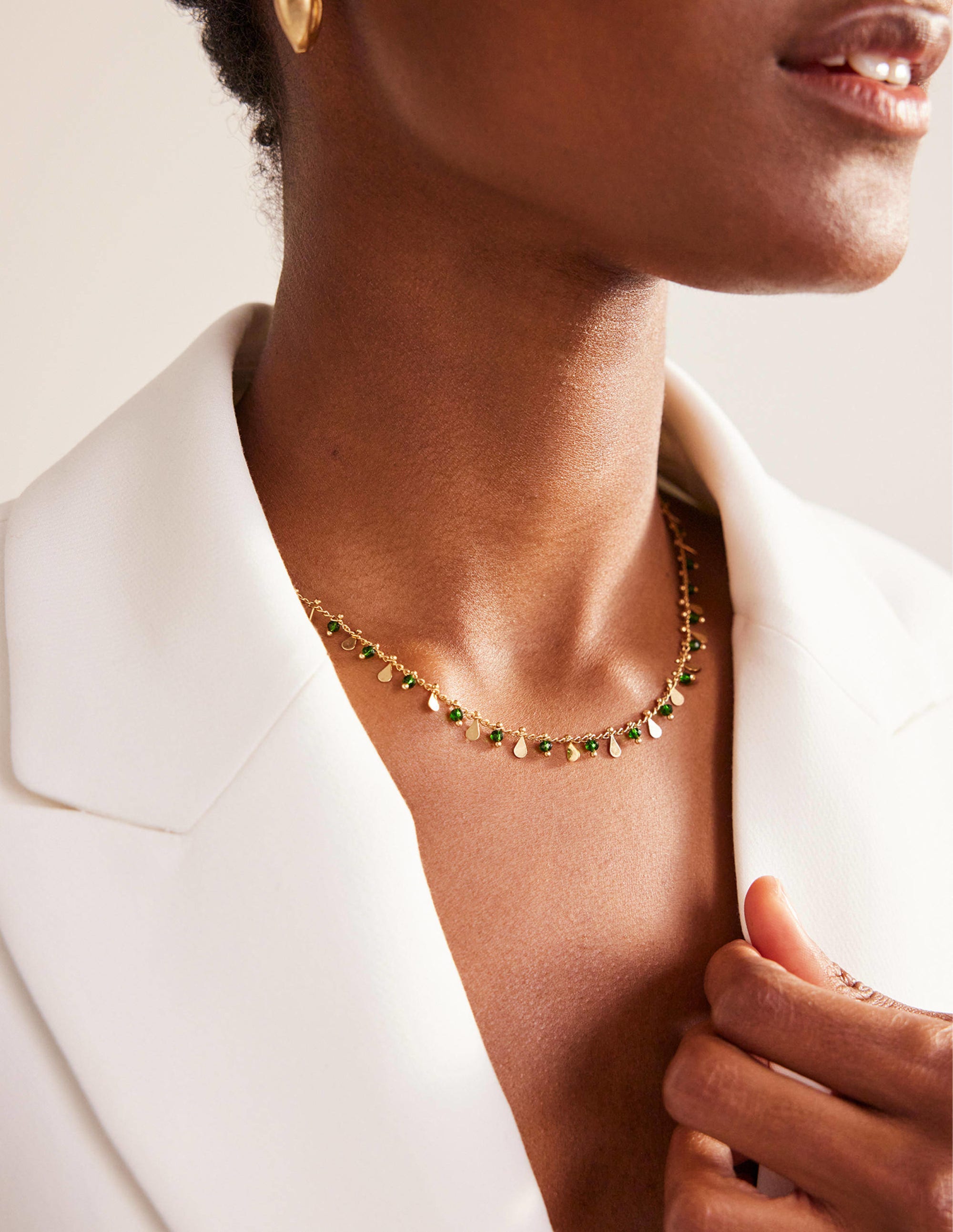 Beaded Necklace-Green - Image 1