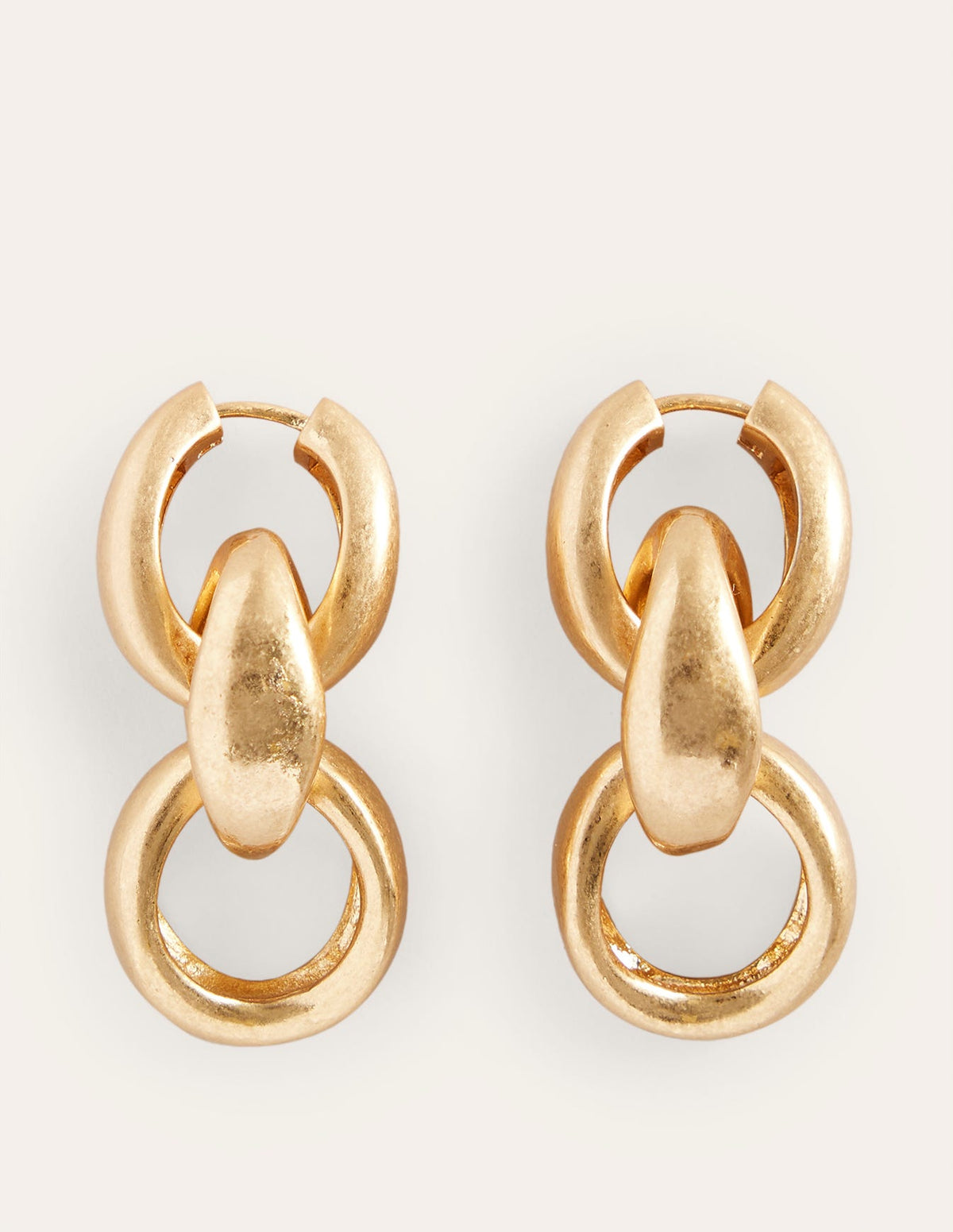 Chunky Chain-Link Earrings-Gold - Image 2