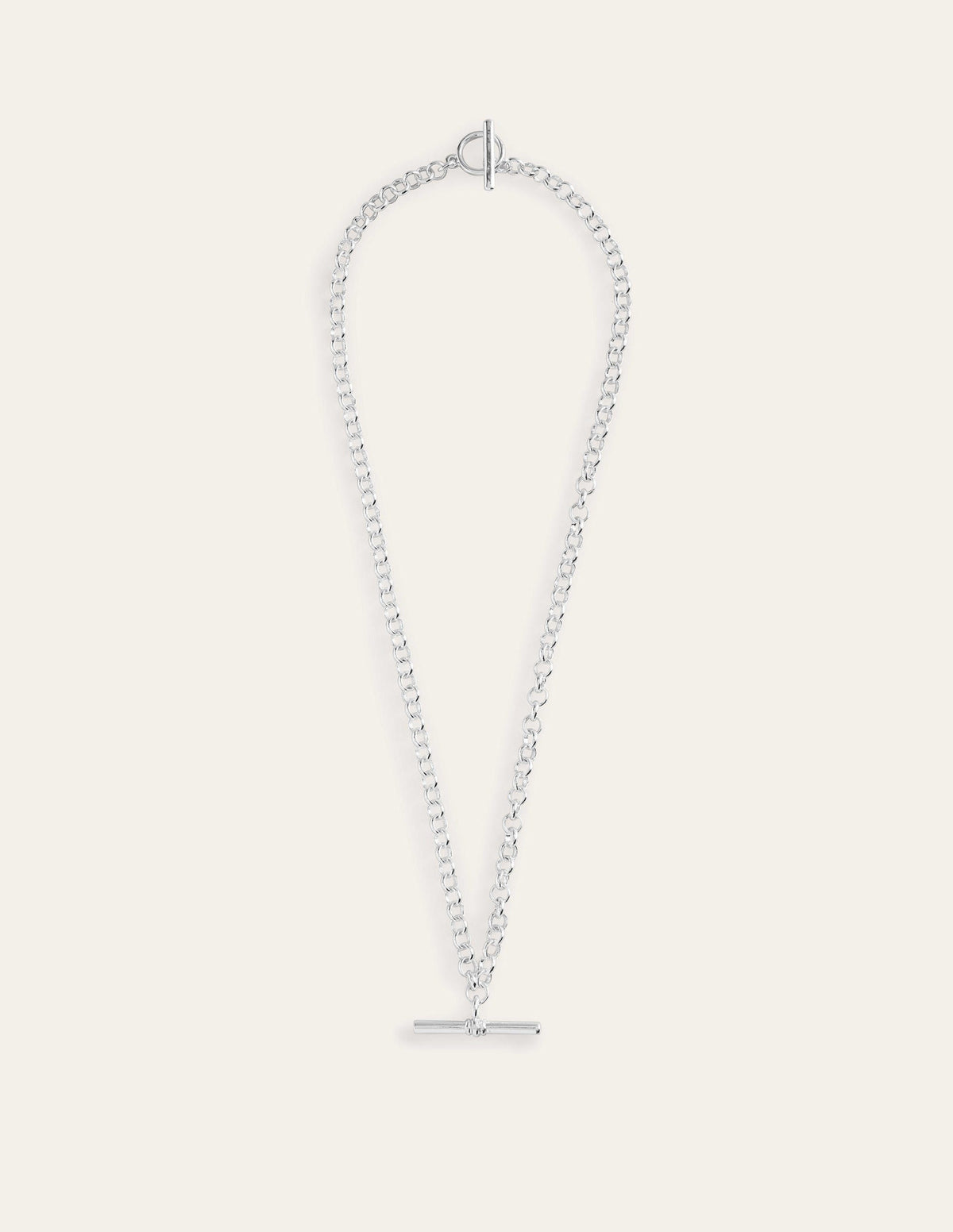 T-bar Chain Necklace-Silver-2