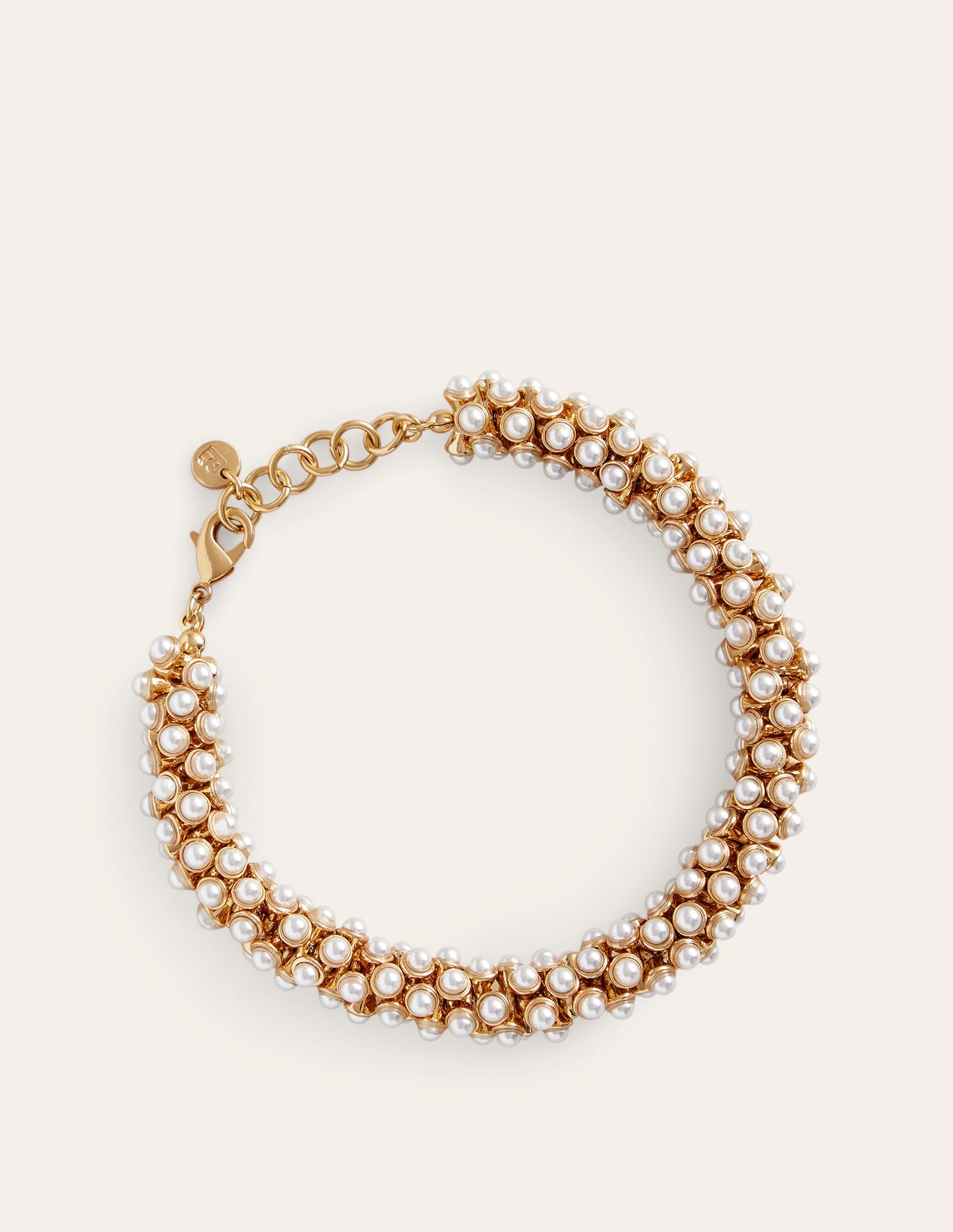 Cluster Pearl Bracelet-Gold-2