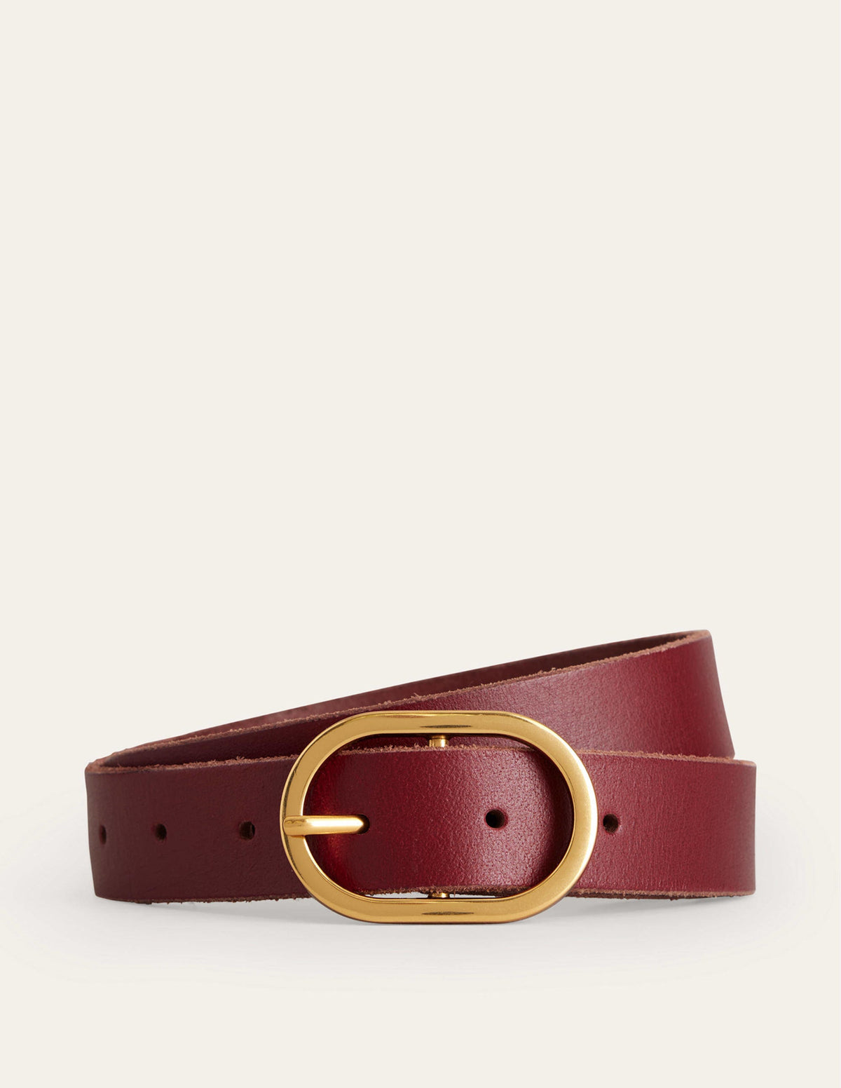 Classic Leather Belt-Dark Red - Image 2