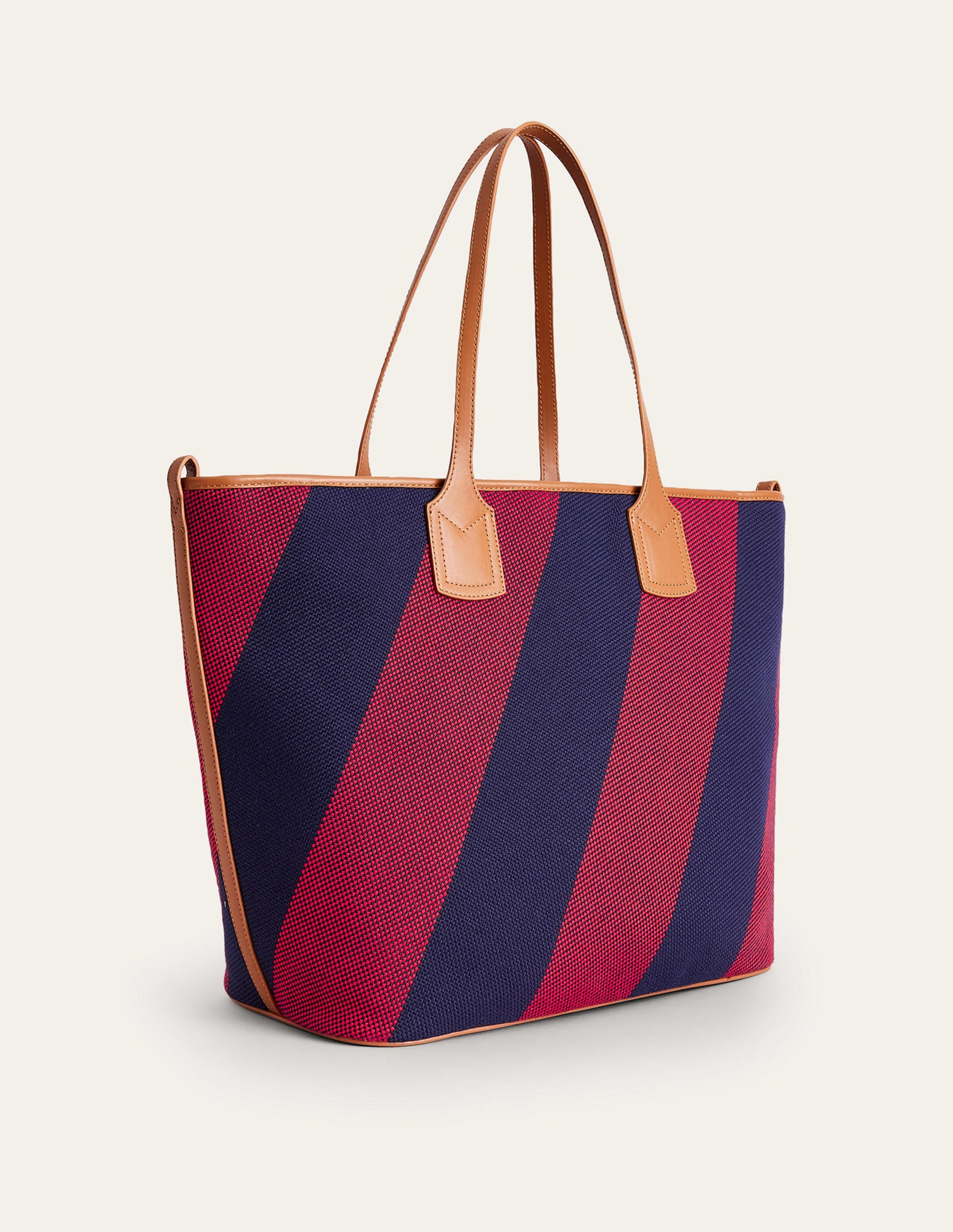 Trapeze Tote Bag-Red Navy Stripe - Image 4