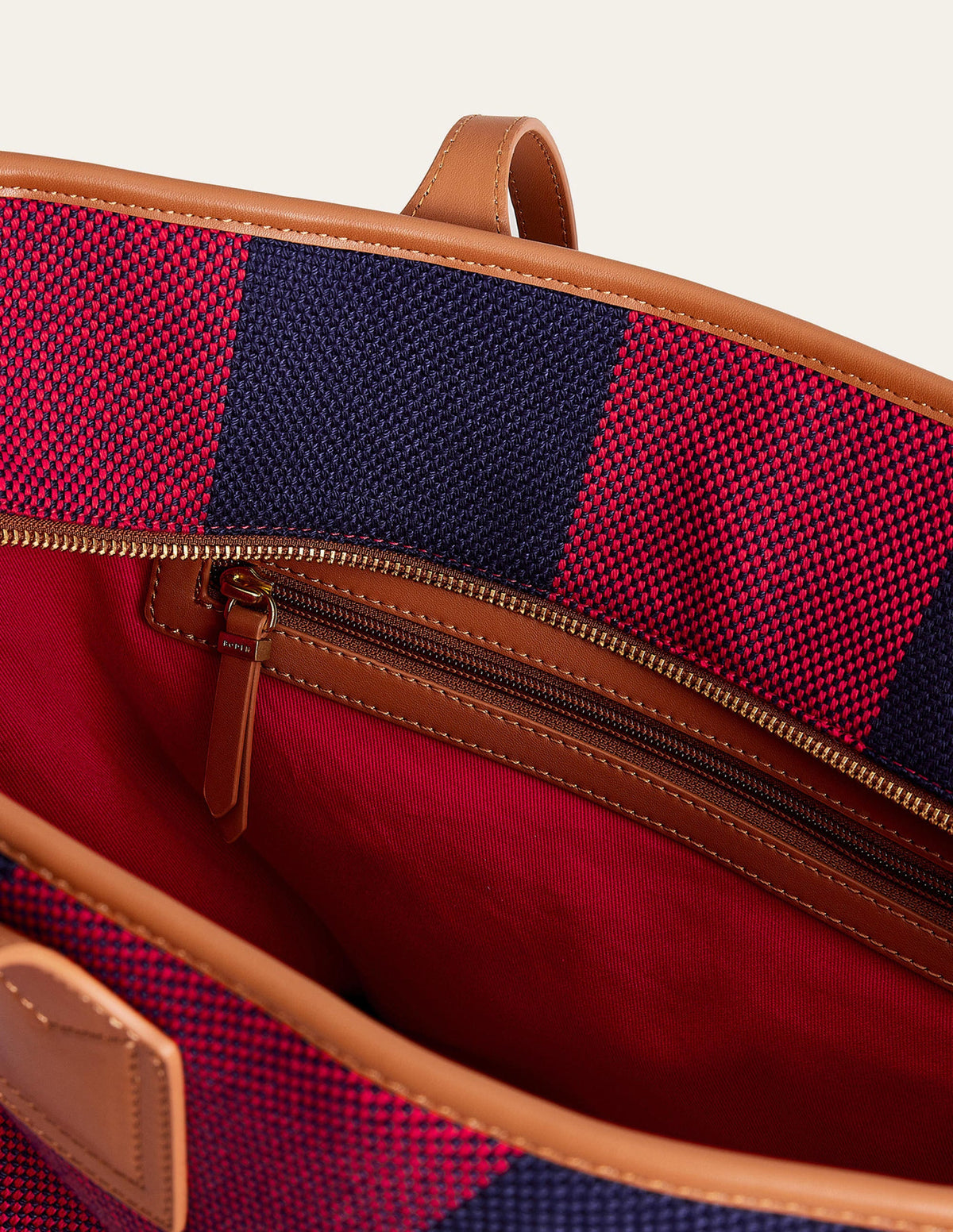 Trapeze Tote Bag-Red Navy Stripe-5